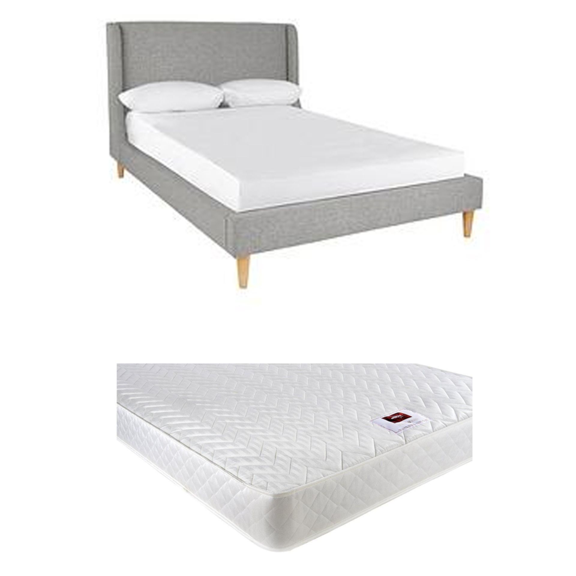 Boxed Item Ideal Home Harmony Double Bed [Grey] And Mattress Set Rrp:¬£798