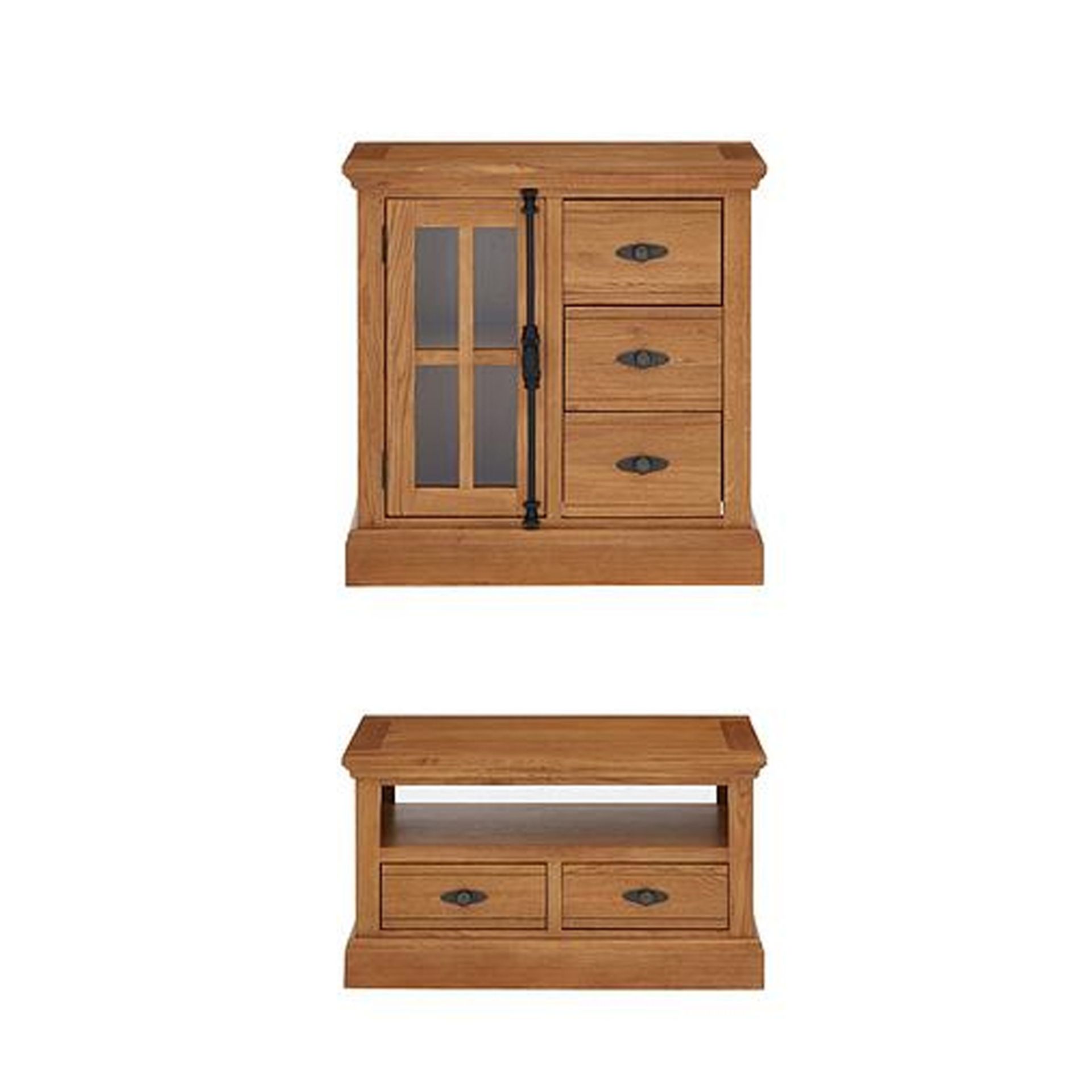 Boxed Item Ideal Home Whitford Real Oak 2Pc Living Room Set [Oak] Rrp:¬£798