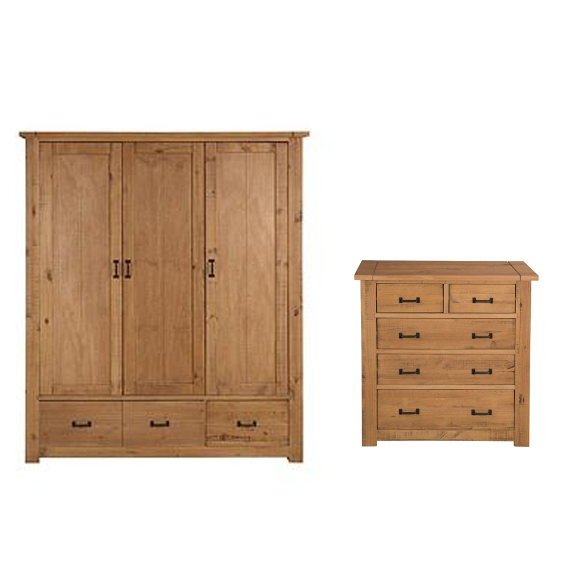 Boxed Item Albion Pine 2Pc Bedroom Set [Rustic Pine] Rrp ¬£878