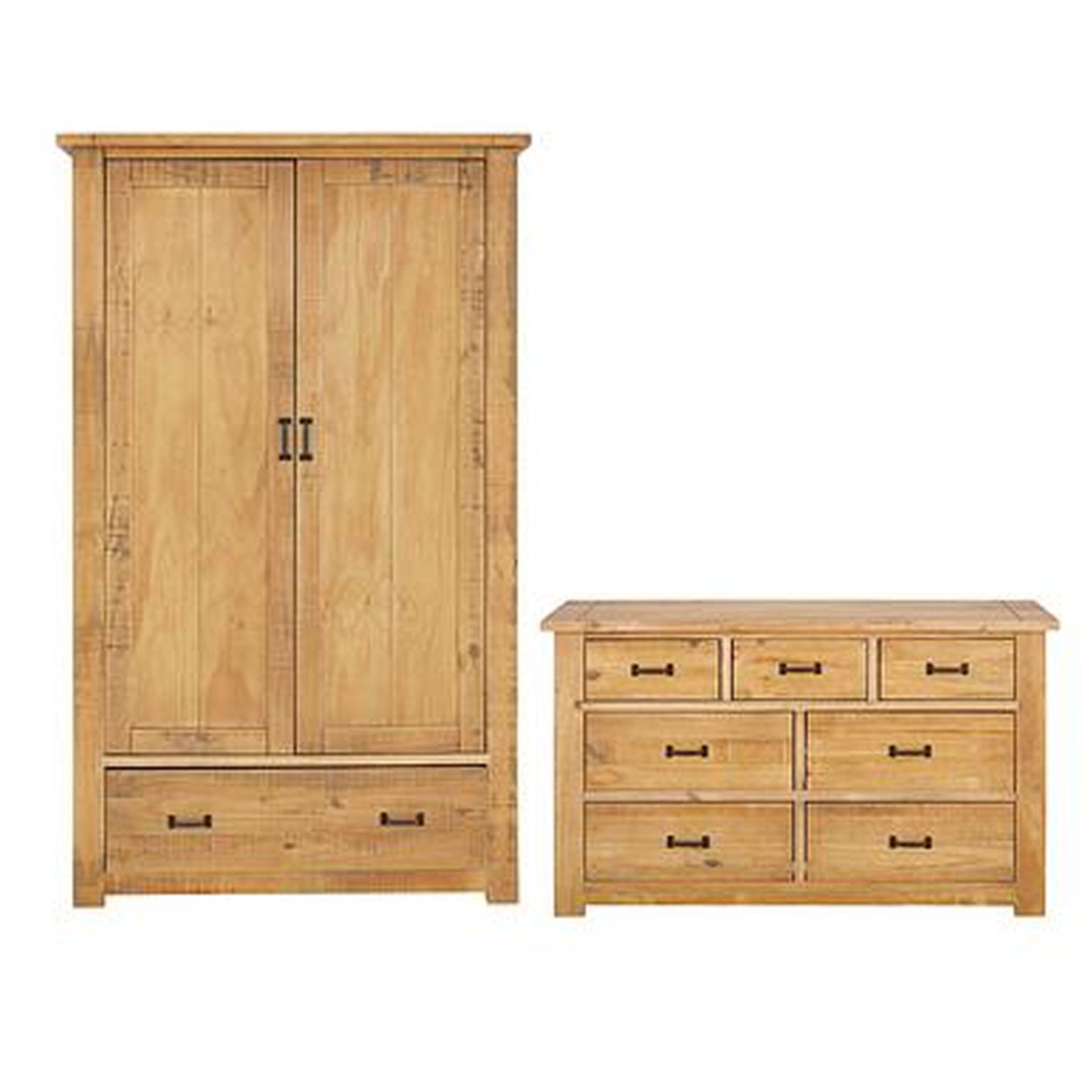 Boxed Item Albion Pine 2Pc Bedroom Set [Rustic Pine] Rrp ¬£770