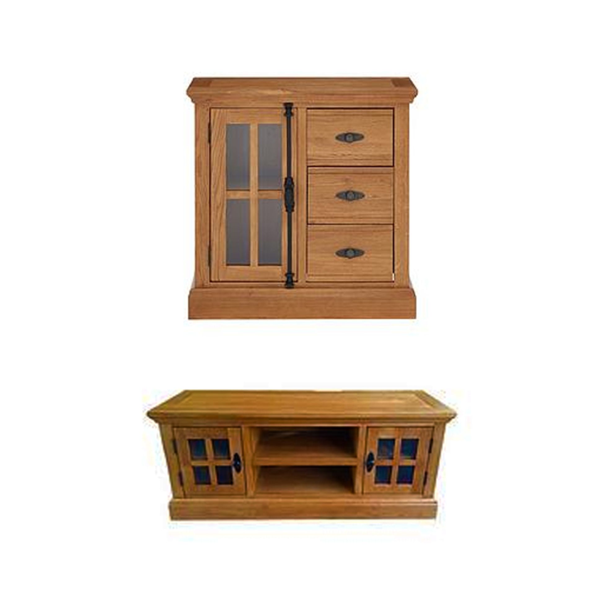 Boxed Item Ideal Home Whitford Real Oak 2Pc Living Room Set [Oak] Rrp:¬£828