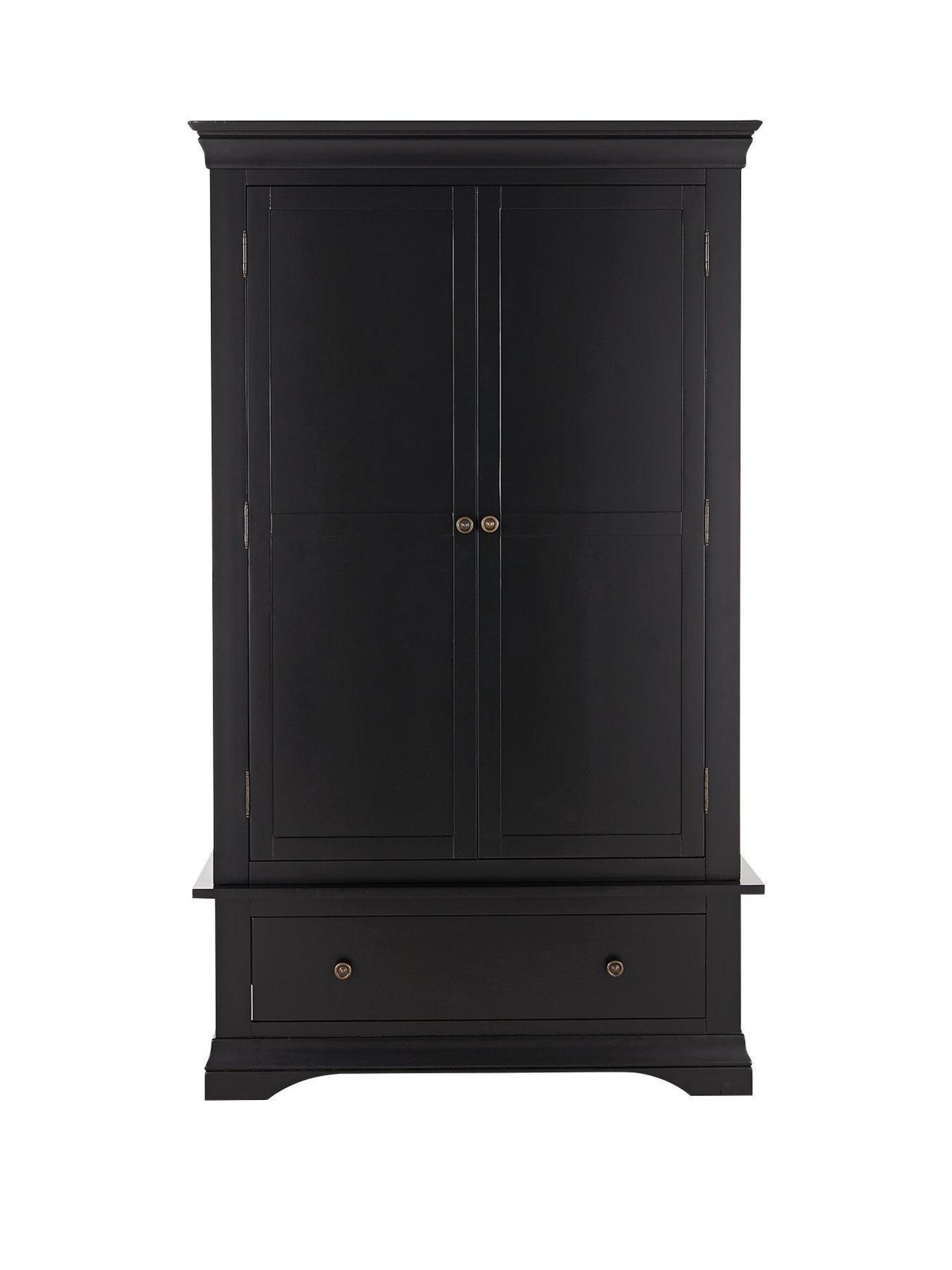 Boxed Item Ideal Home Constance 2 Doors 1 Drawers Solid Oak Wardrobe [Black] 193X112X58Cm Rrp:¬£749