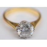 18ct Gold Engagement Ring With 1ct CZ Stone