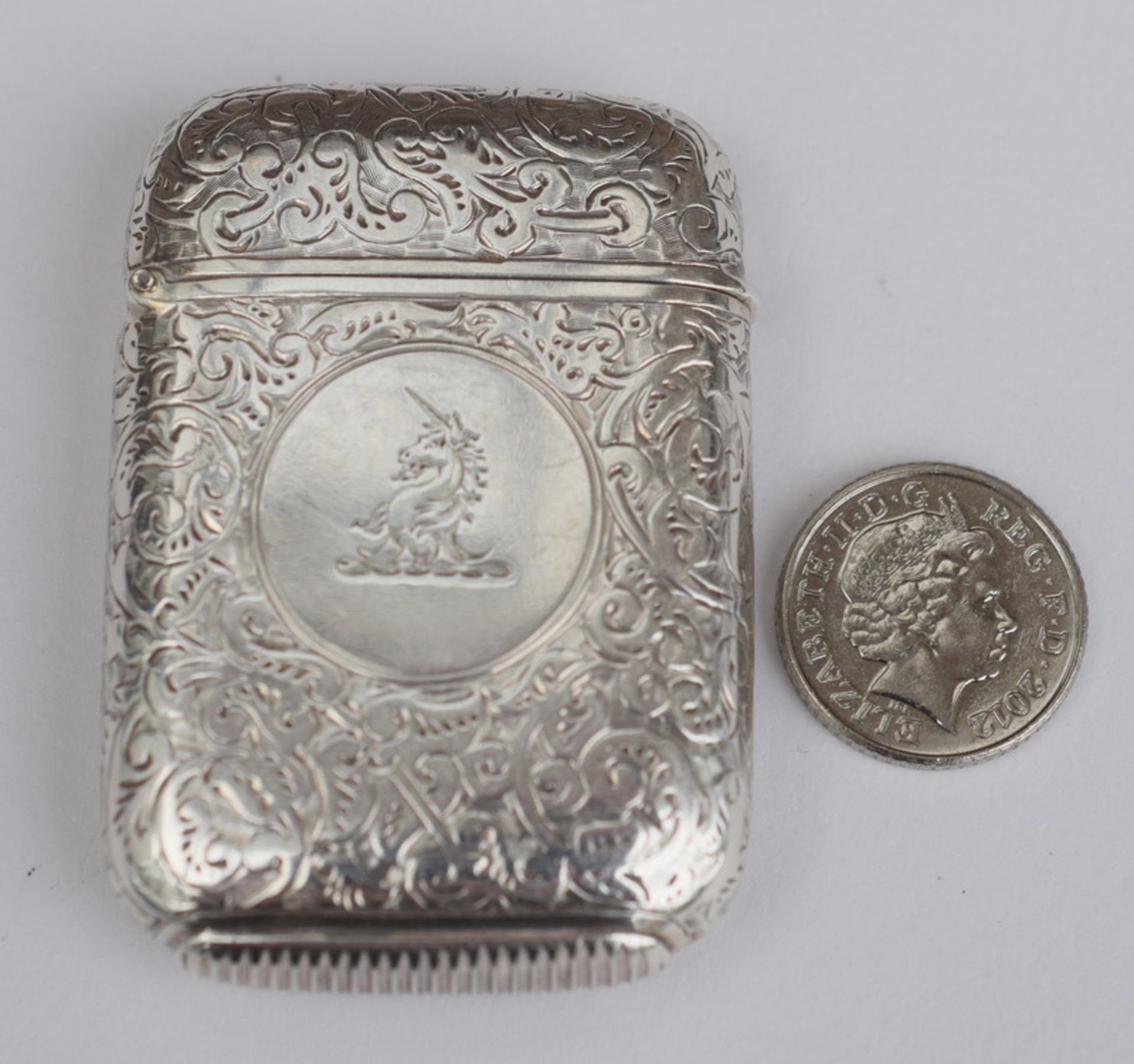 Antique Silver Vesta Case c1898