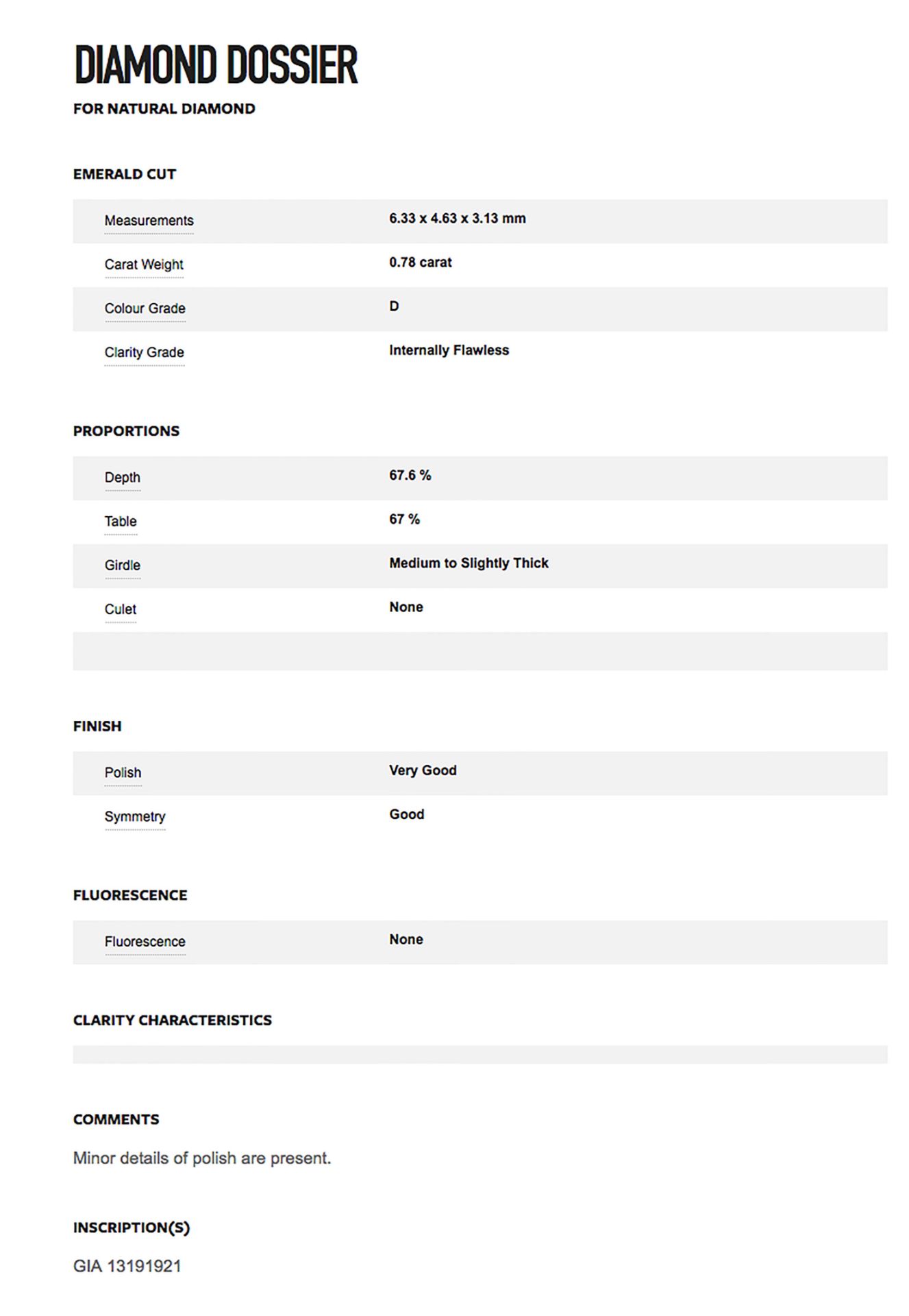 0.78 Carat GIA Certified, Natural IF Diamond - Image 2 of 3