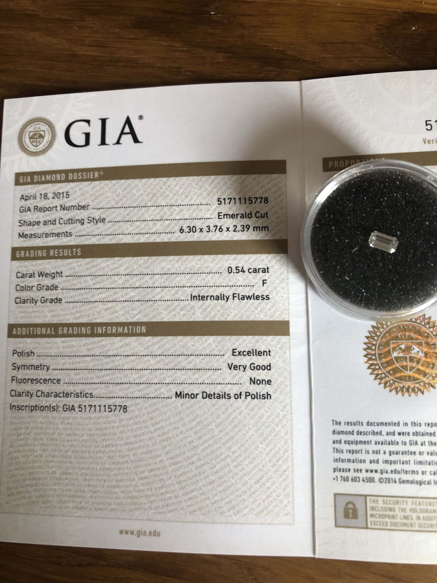 0.54 Carat GIA Certified, Natural IF Diamond - Image 4 of 5