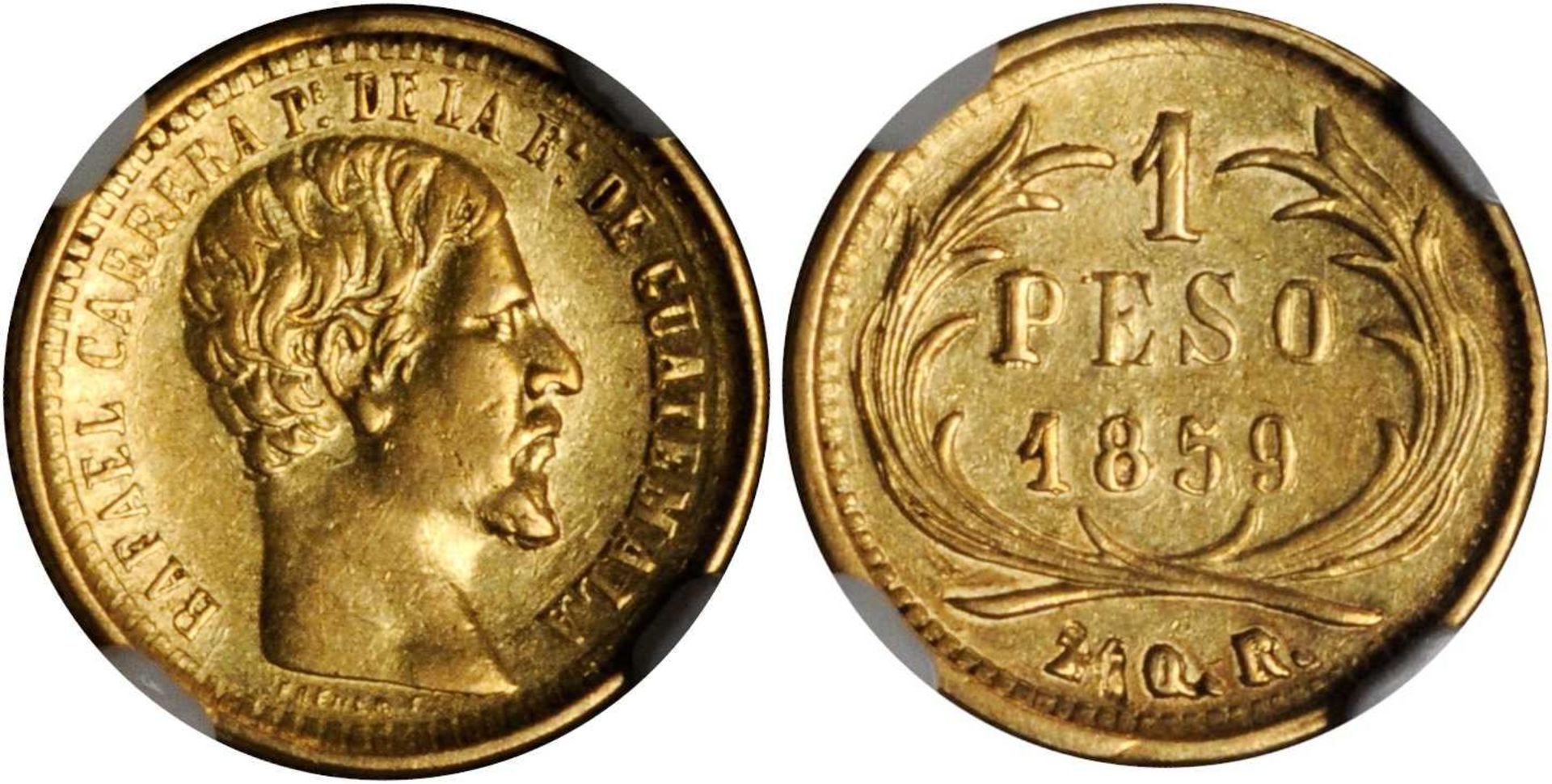 Latin America, Guatemala, gold 1-Peso - 1859