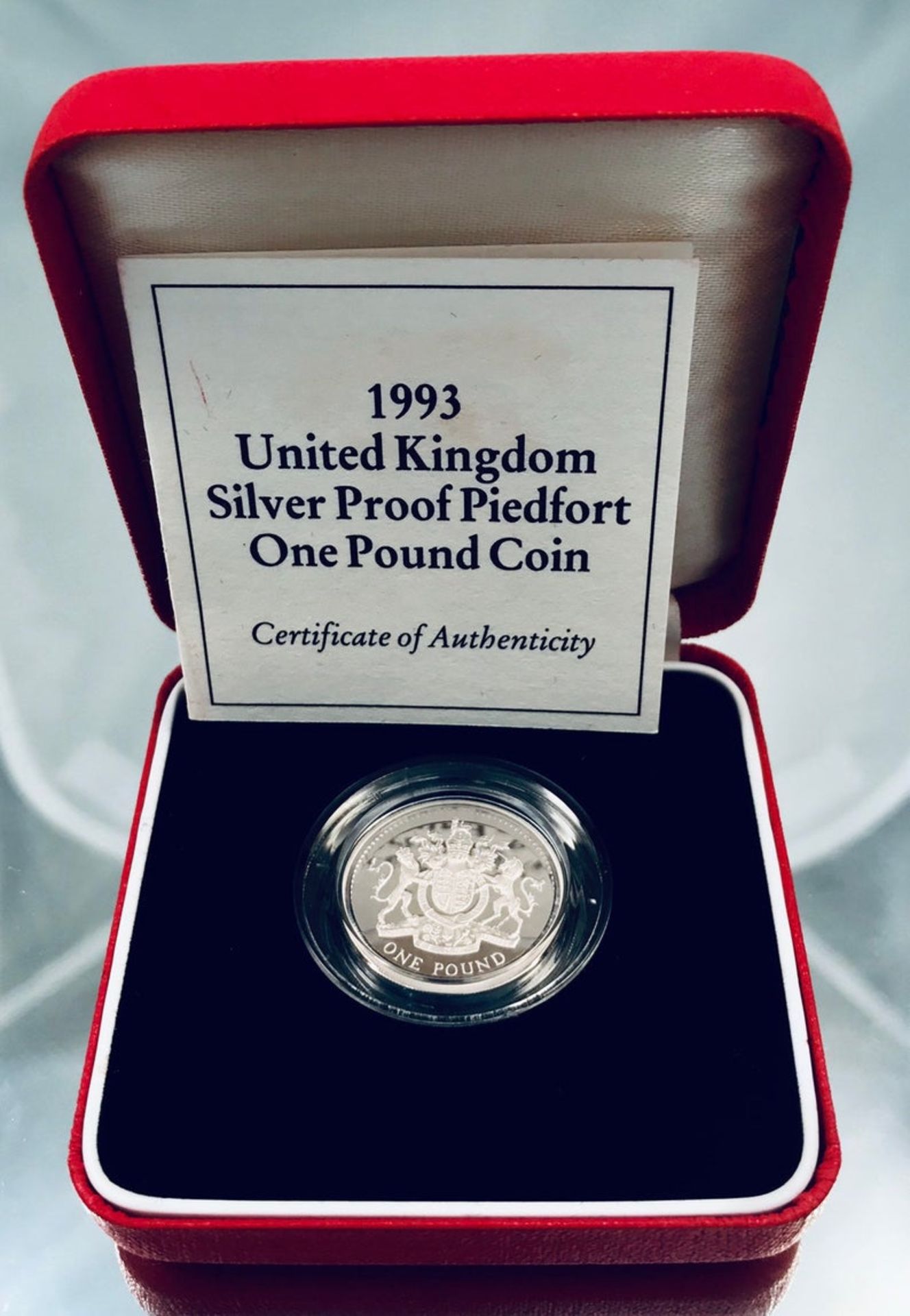 Silver proof Piedfort 1993 £1 Coin In Box