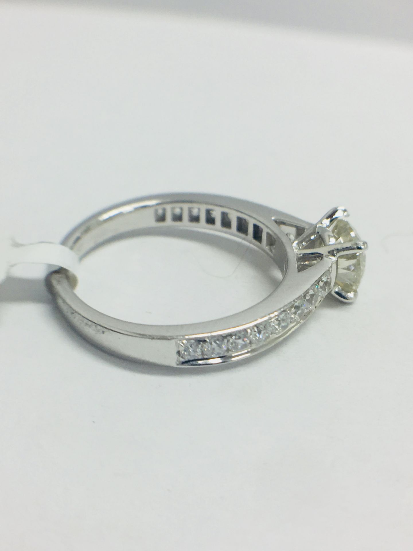 Platinum Diamond Solitaure Modern Style Ring, - Image 7 of 10