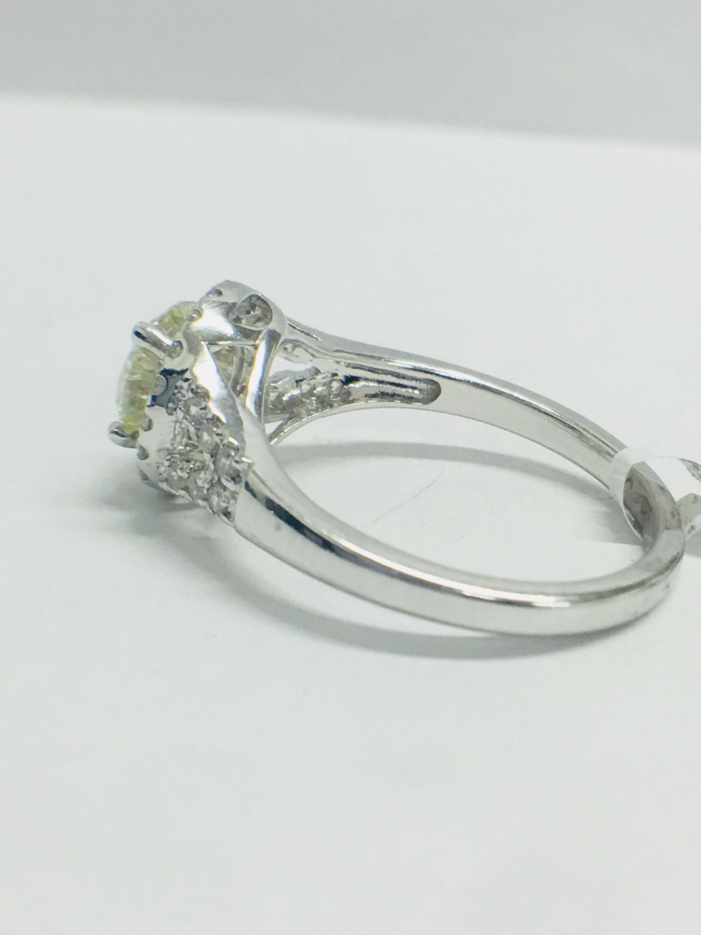 Platinum Modern Halo Style Diamond Ring, - Image 7 of 9