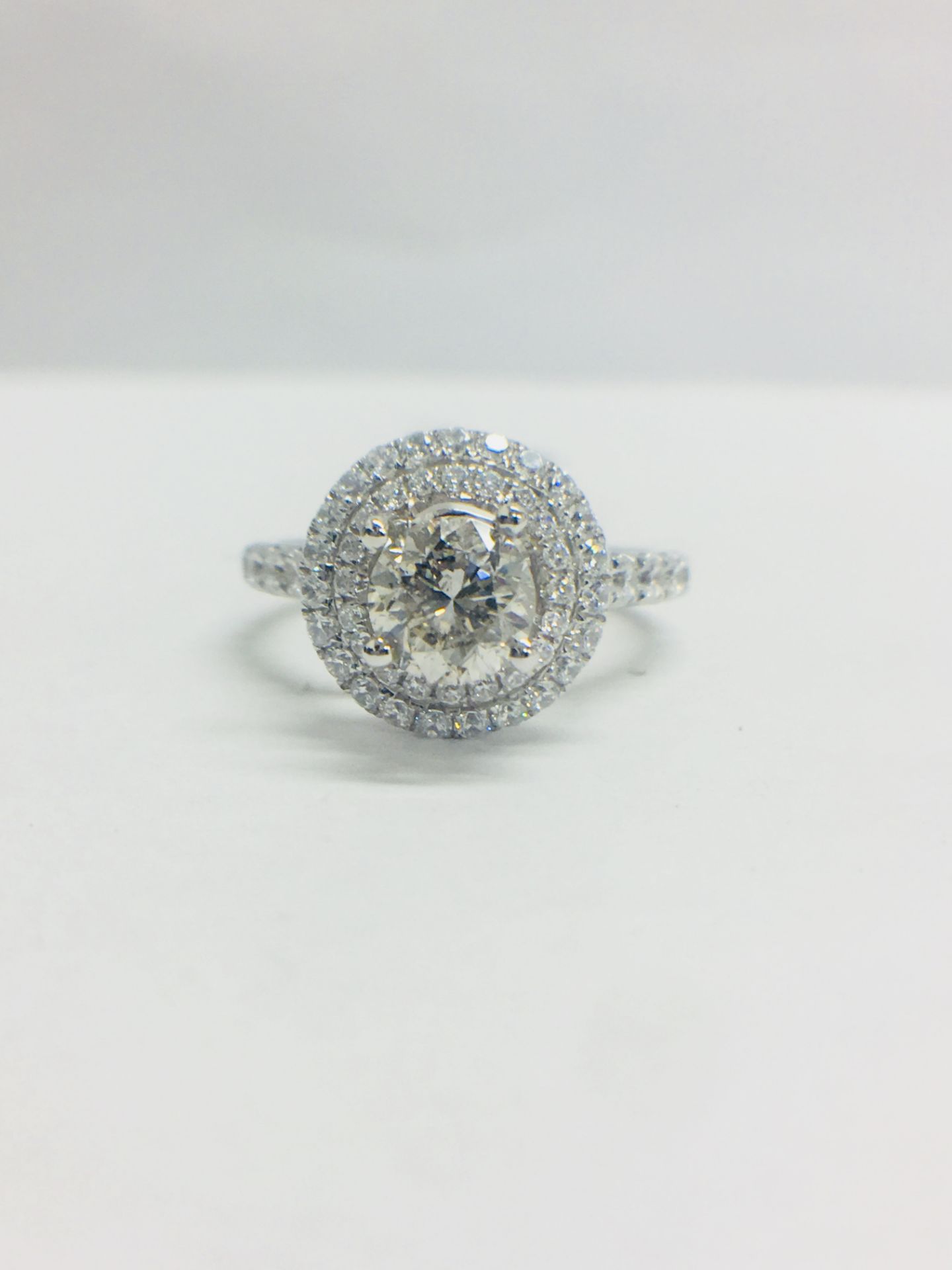 Platinum Double Halo Style Diamond Ring,