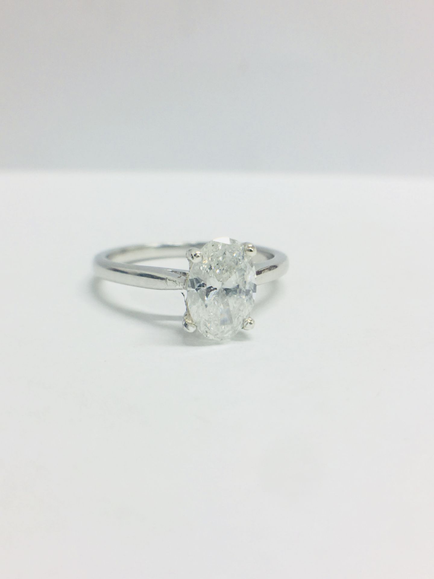 1Ct Oval Cut Diamond Solitaire Ring, - Image 9 of 11