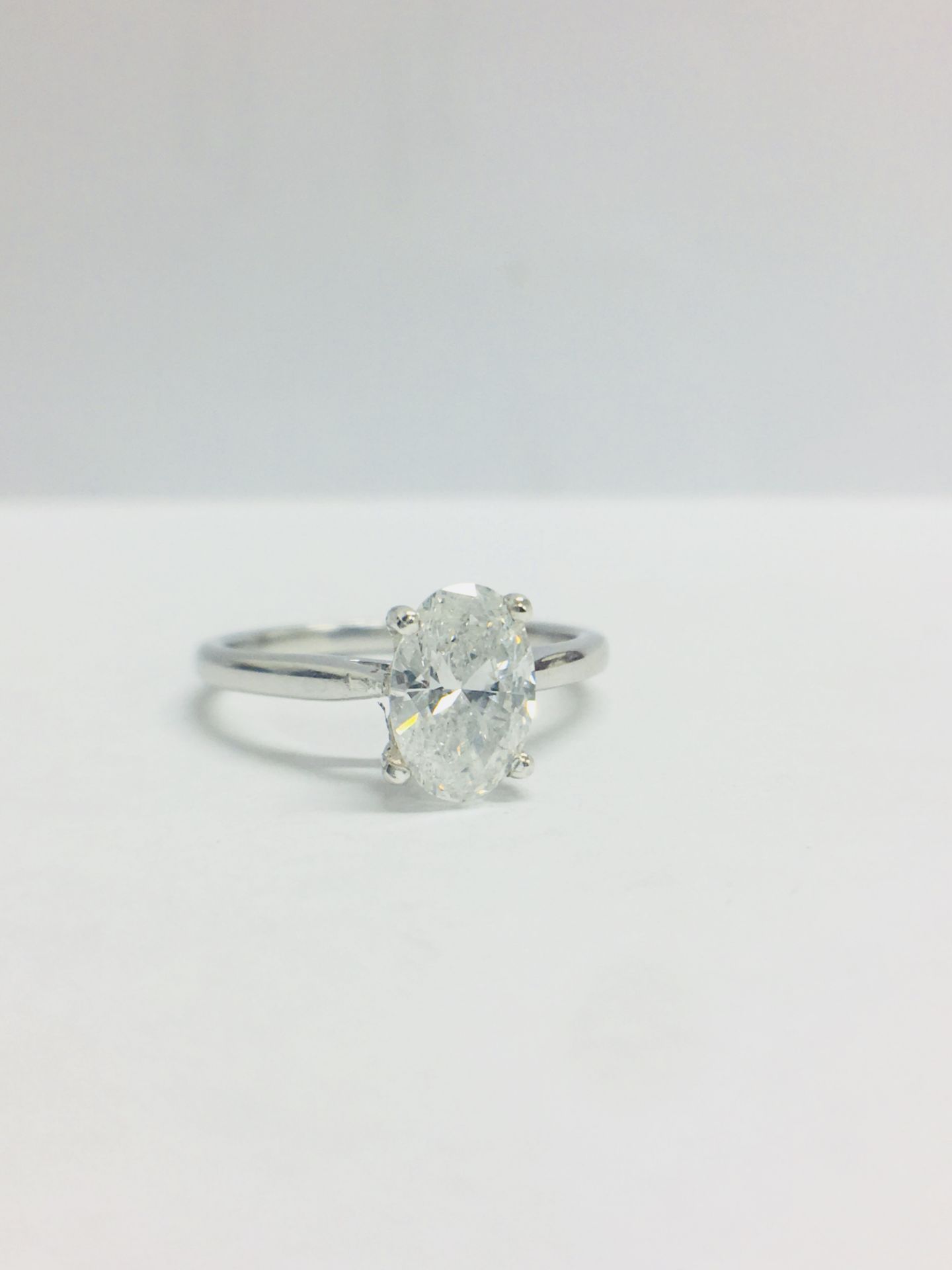 1Ct Oval Cut Diamond Solitaire Ring, - Image 10 of 11