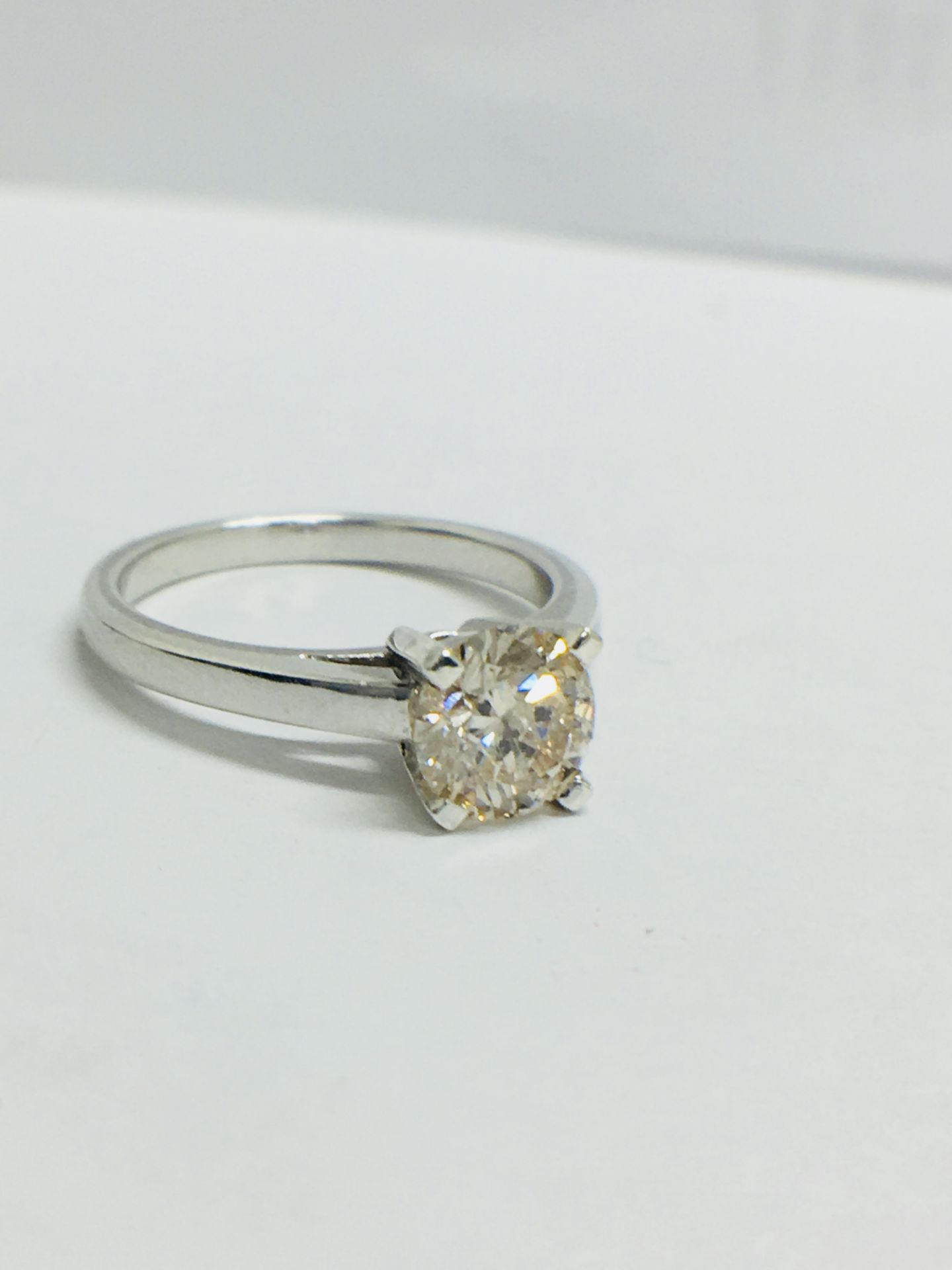 1.02 Ct Diamond Twist Solitaire Ring Set In Platinum. - Image 6 of 7