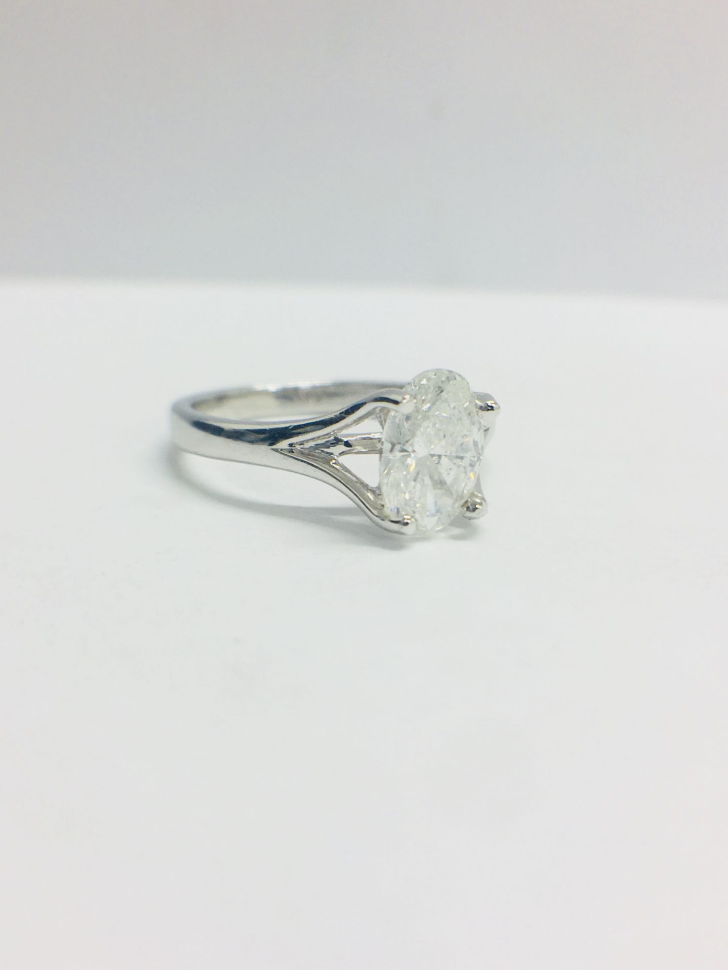 1Ct Oval Cut Diamond Solitaire Ring, - Image 9 of 11