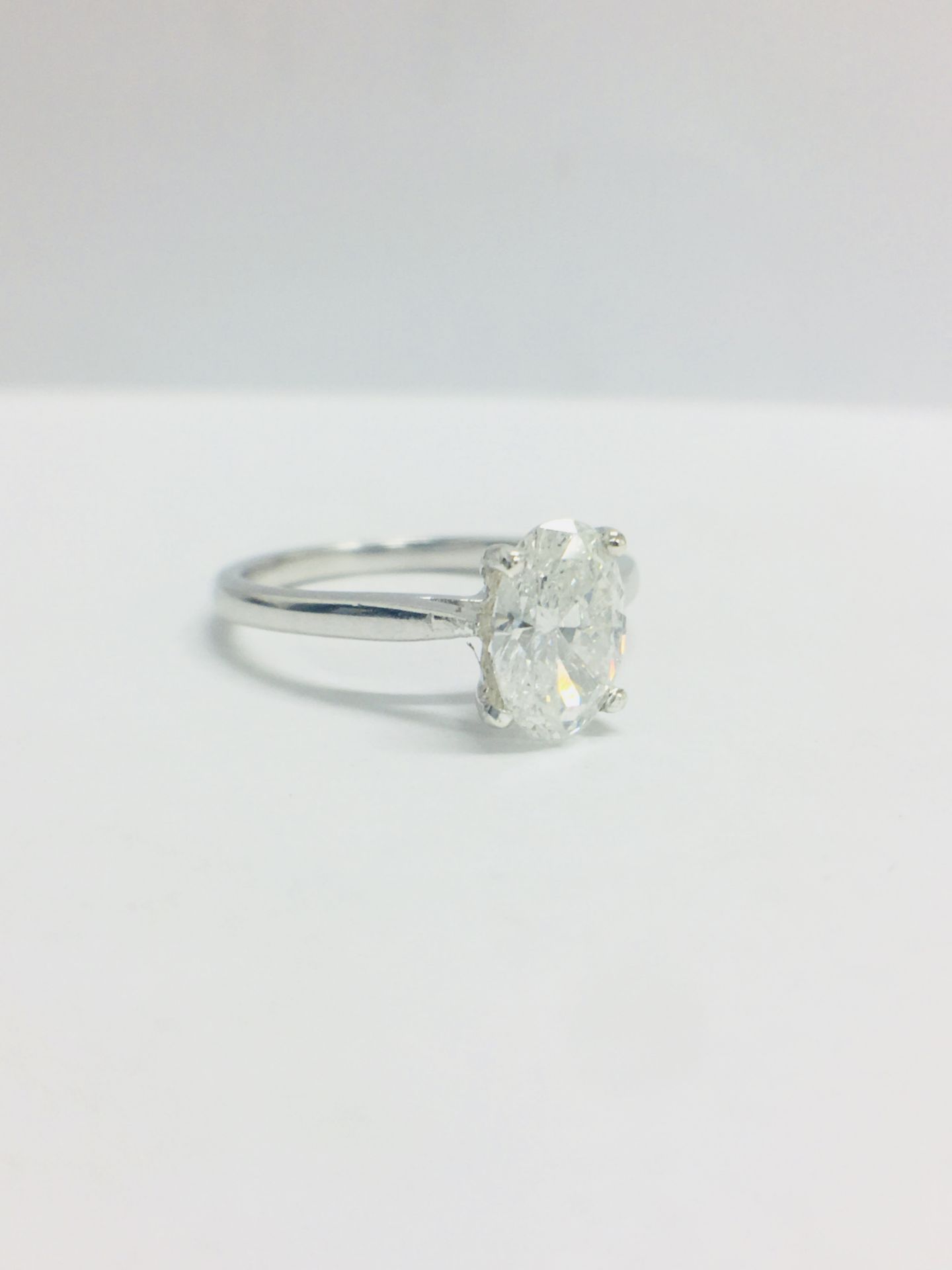 1Ct Oval Cut Diamond Solitaire Ring, - Image 8 of 11