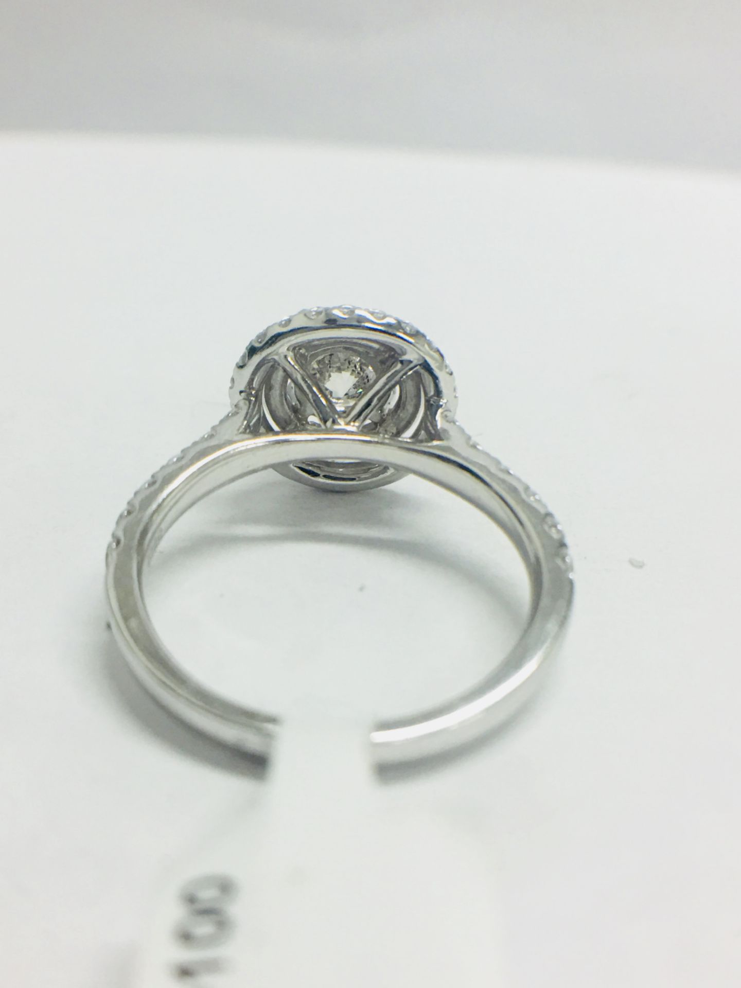 Platinum Double Halo Style Diamond Ring, - Image 5 of 12