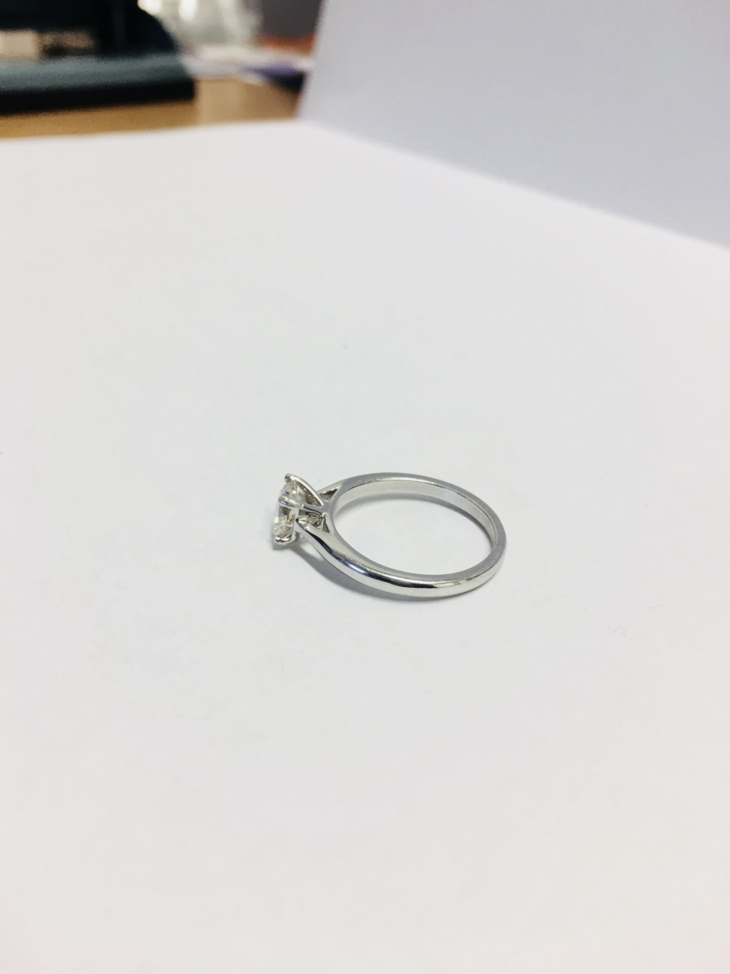 1.13Ct Diamond Solitaire Ring Set In Platinum. - Image 2 of 4