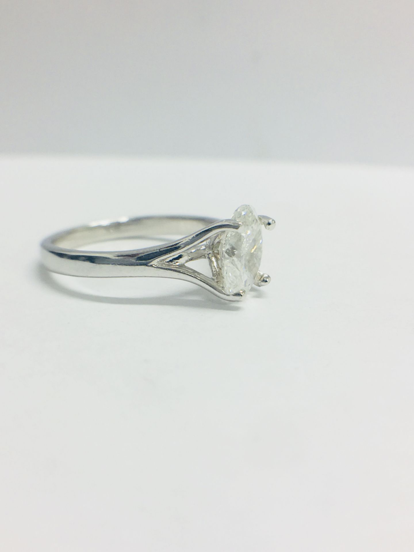 1Ct Oval Cut Diamond Solitaire Ring, - Image 8 of 11