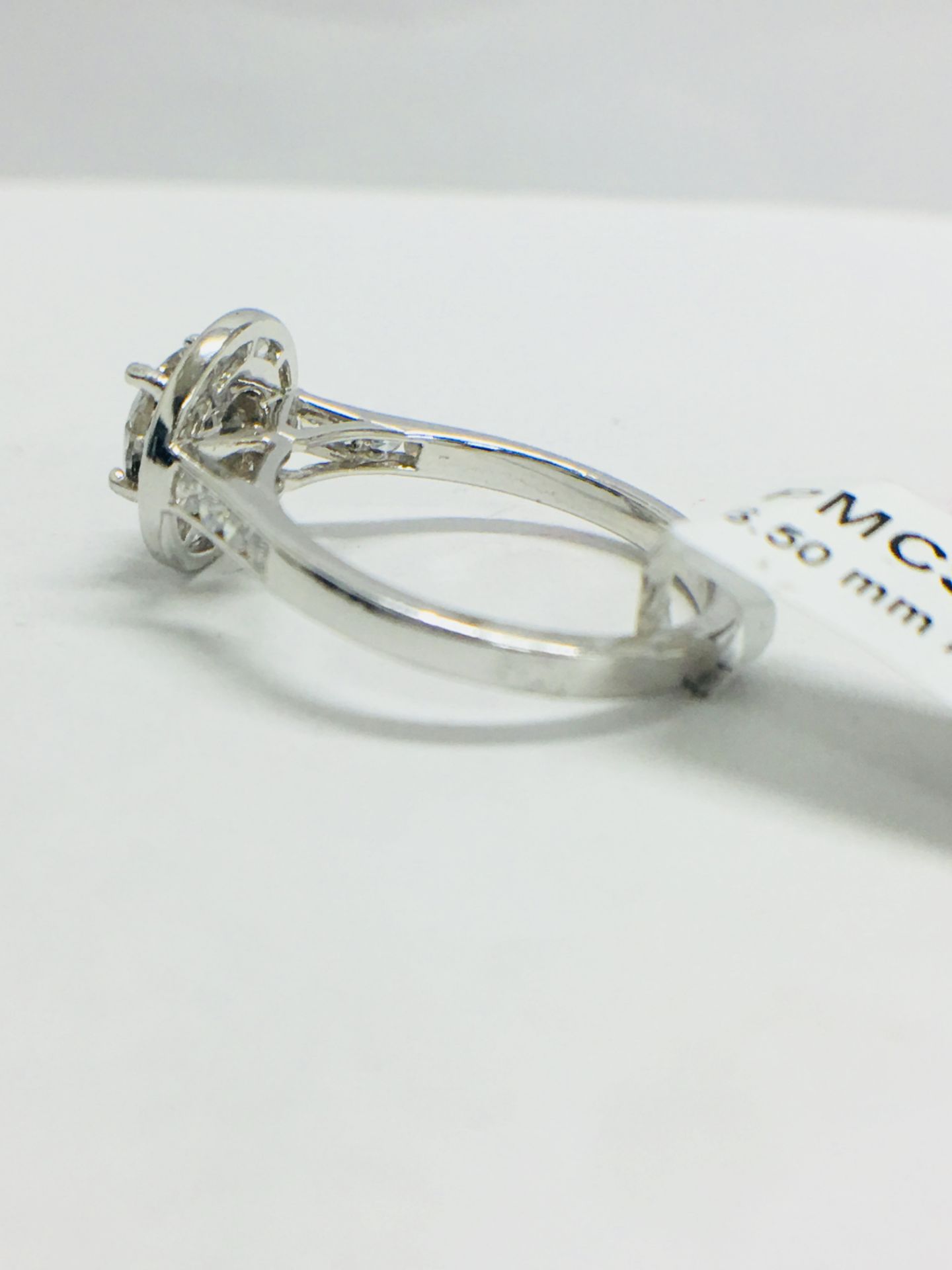Platinum Channel Set Halo Style Diamond Ring, - Image 4 of 8