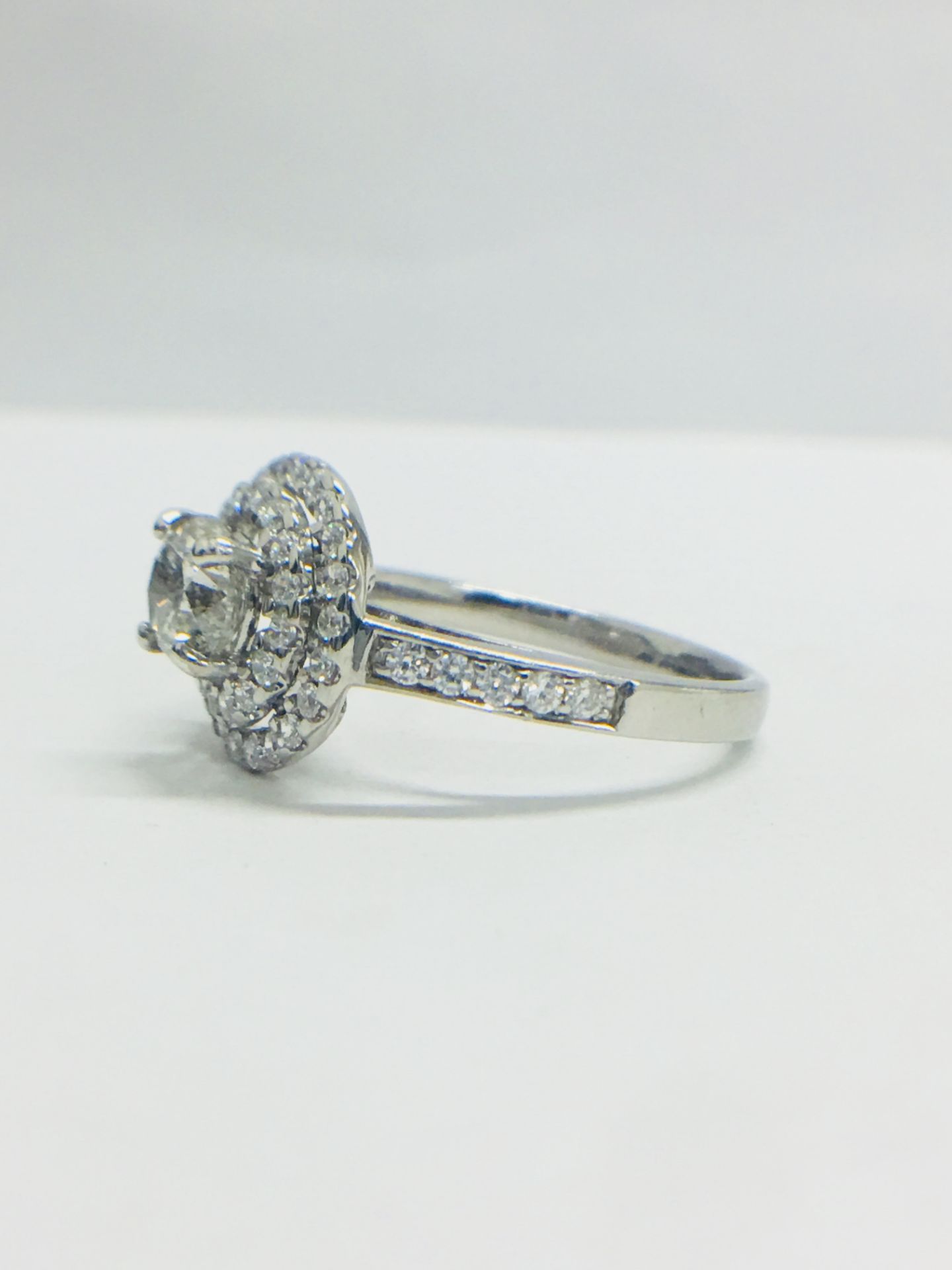 Platinum Double Halo Style Ring1.40Ct Total Diamond Weight, - Image 3 of 11