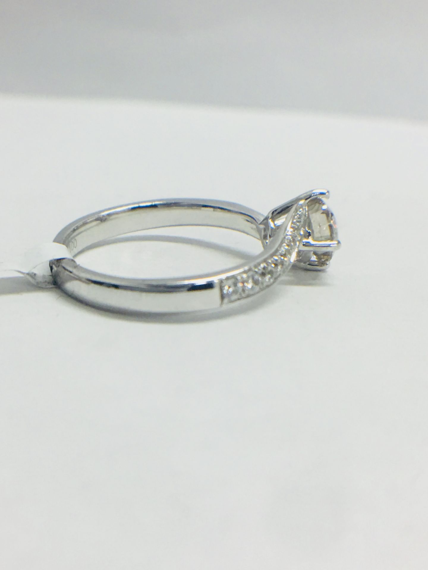 Platinum Art Deco Style Twist Solitaire Ring, - Image 8 of 12