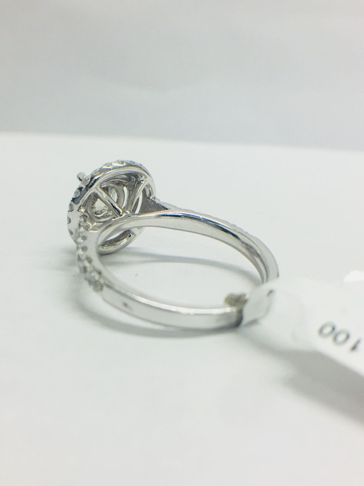 Platinum Double Halo Style Diamond Ring, - Image 4 of 12