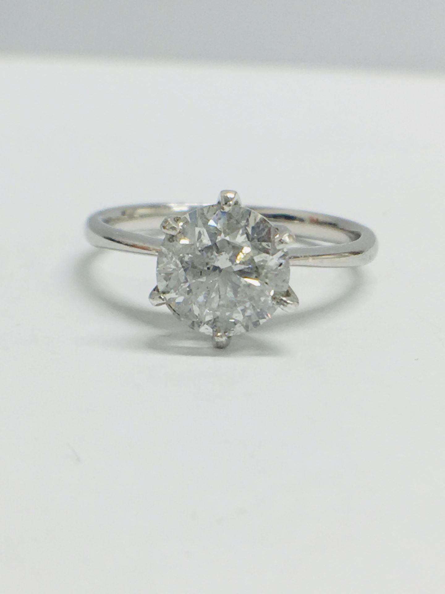 1.80Ct Diamond Solitaire Ring Set In Platinum Setting.