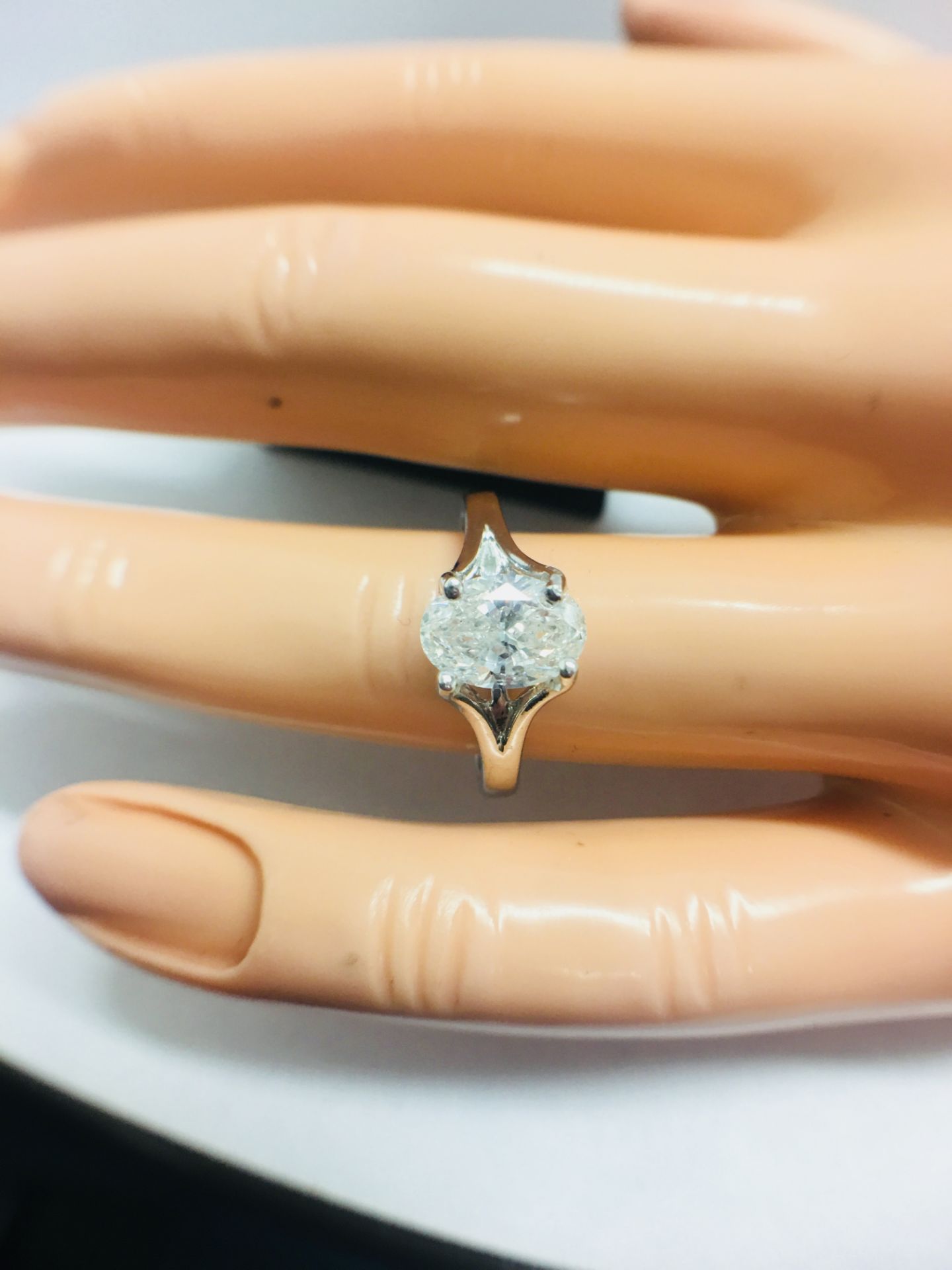 1Ct Oval Cut Diamond Solitaire Ring, - Image 11 of 11