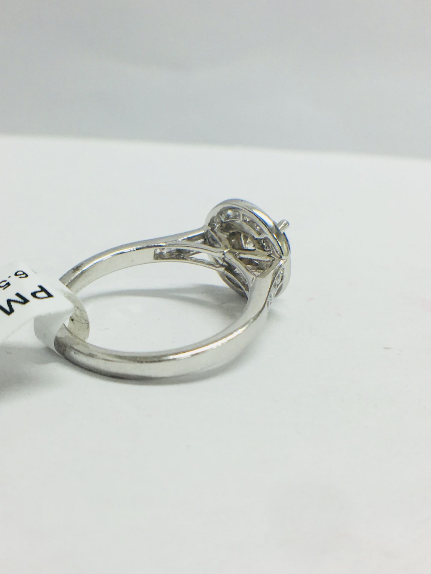 Platinum Channel Set Halo Style Diamond Ring, - Image 6 of 8