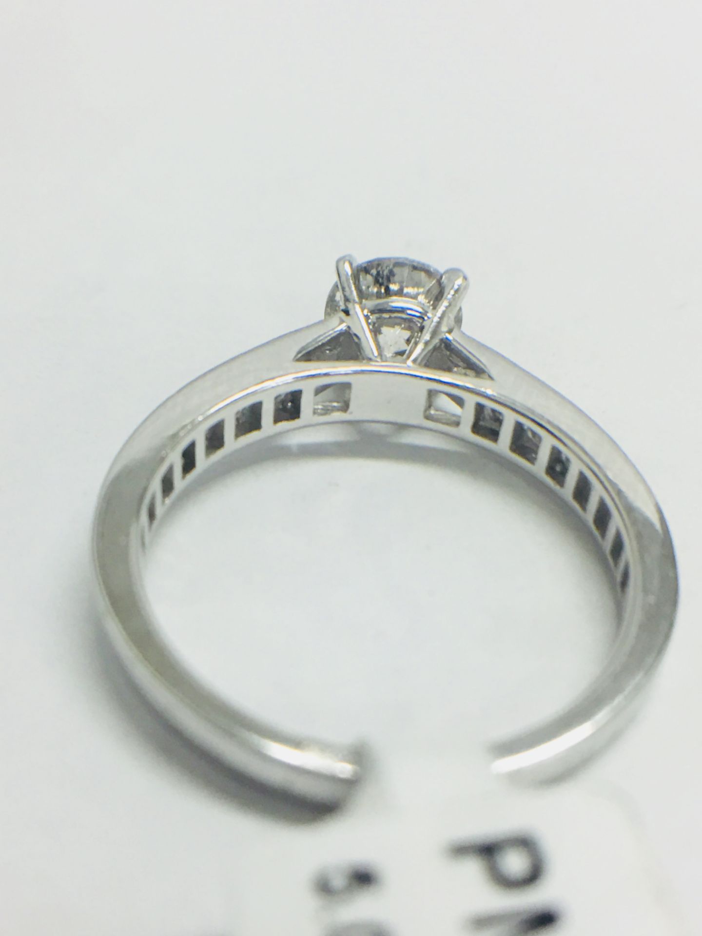 Platinum Diamond Solitaire Ring With Diamond Set Shoulder, - Image 8 of 14