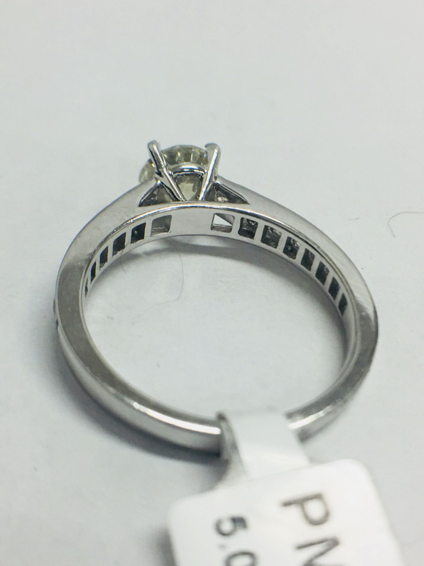 Platinum Diamond Solitaure Modern Style Ring, - Image 6 of 10
