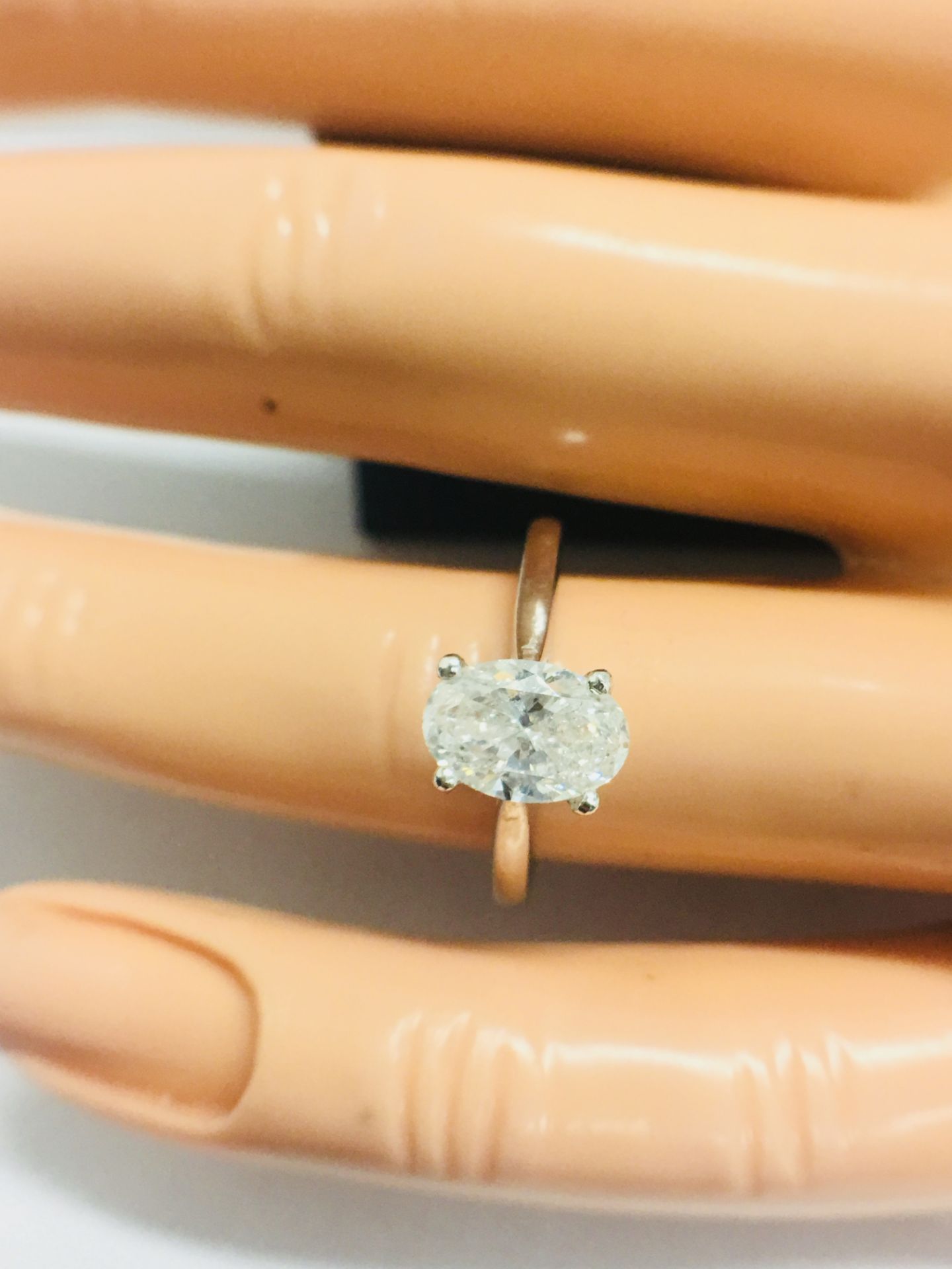 1Ct Oval Cut Diamond Solitaire Ring, - Image 11 of 11