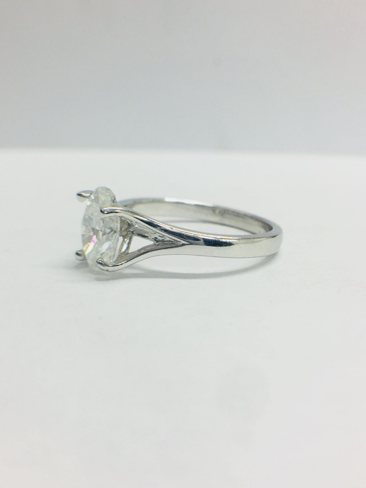 1Ct Oval Cut Diamond Solitaire Ring, - Image 3 of 11