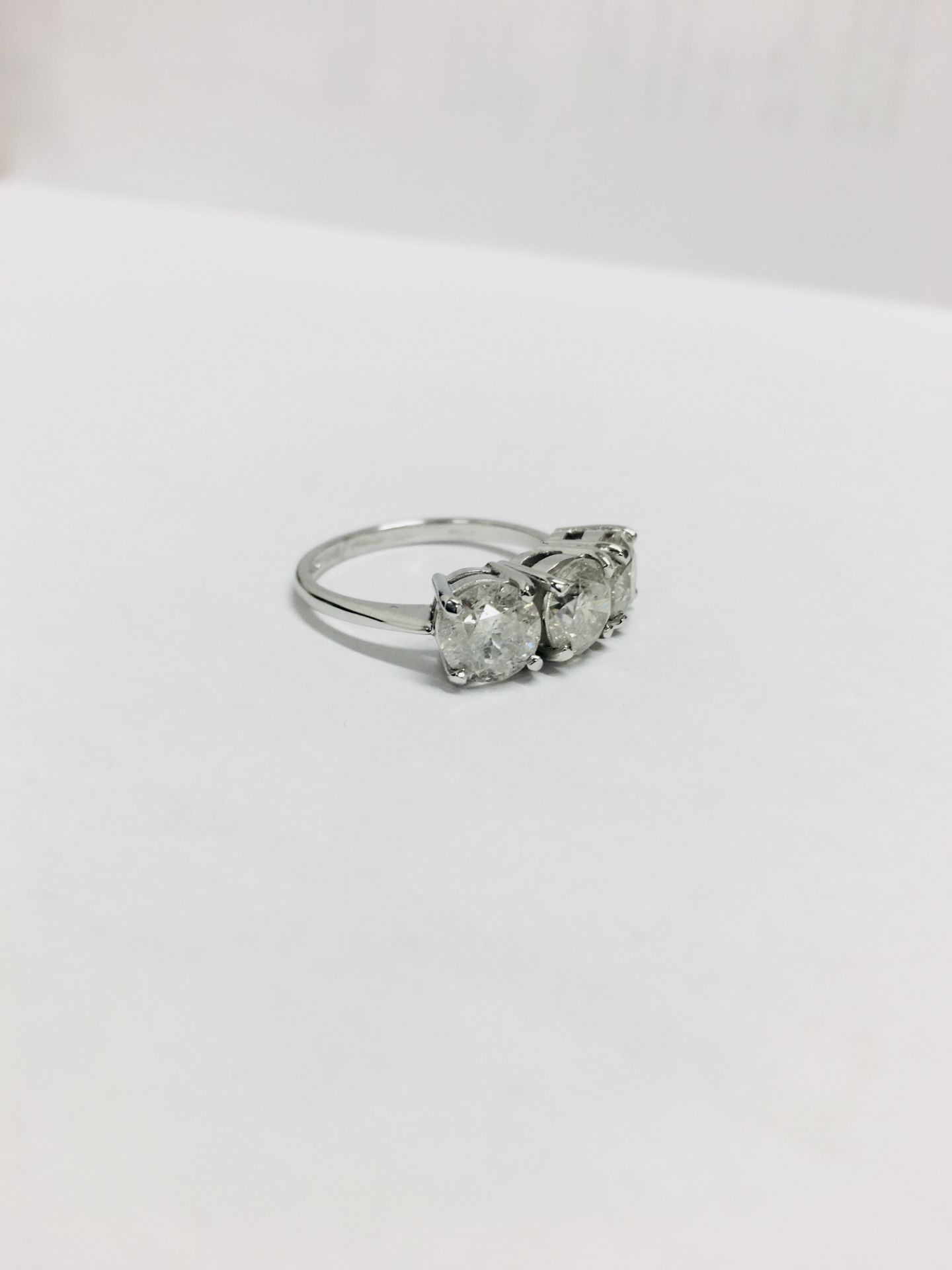 3.03Ct Diamond Three Stone Ring, - Image 6 of 8