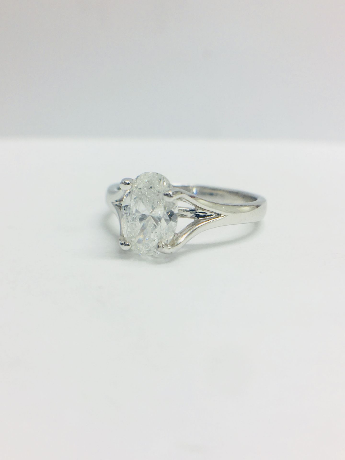 1Ct Oval Cut Diamond Solitaire Ring, - Image 2 of 11