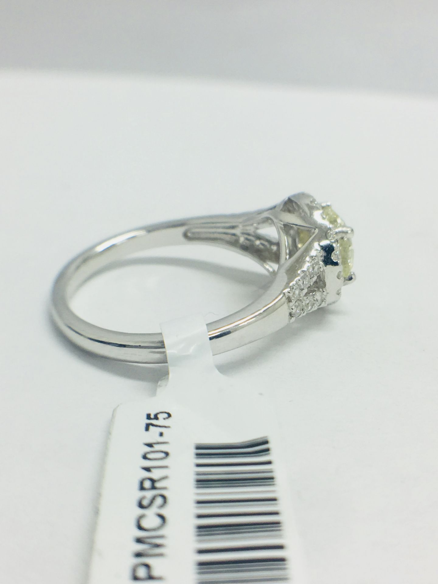 Platinum Modern Halo Style Diamond Ring, - Image 4 of 9