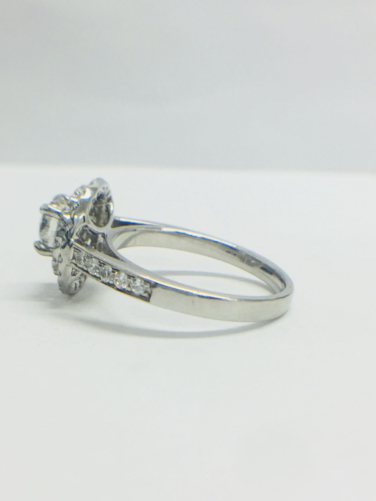Platinum Double Halo Style Ring1.40Ct Total Diamond Weight, - Image 4 of 11