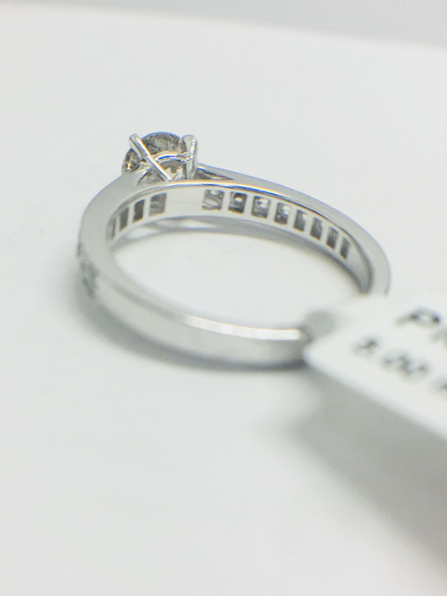 Platinum Diamond Solitaire Ring With Diamond Set Shoulder, - Image 7 of 14