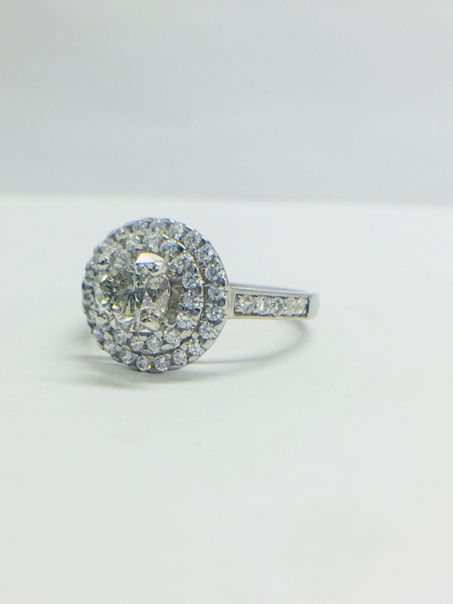 Platinum Double Halo Style Ring1.40Ct Total Diamond Weight, - Image 2 of 11