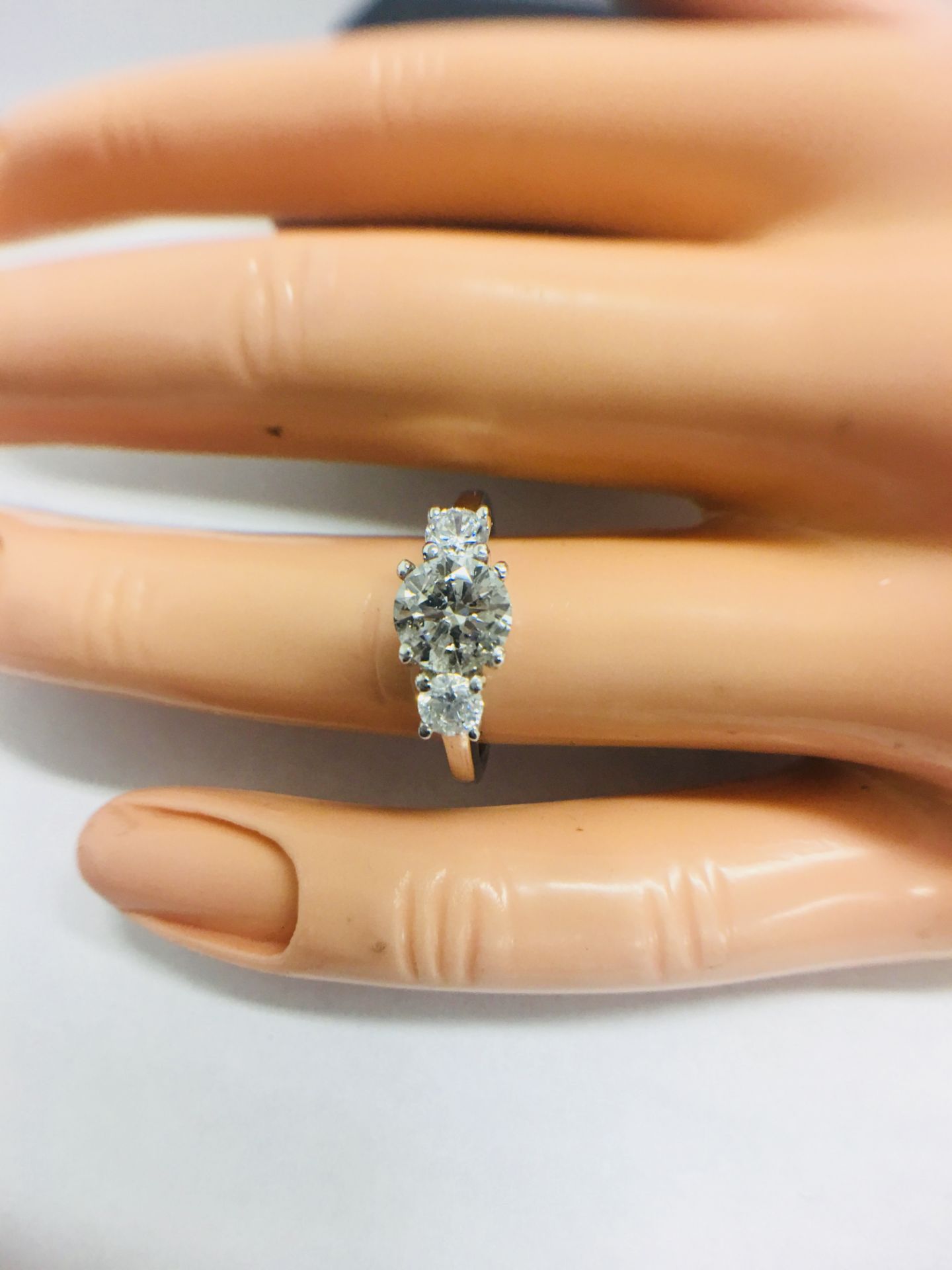 Platinum Diamond Trilogy Ring, - Image 10 of 10
