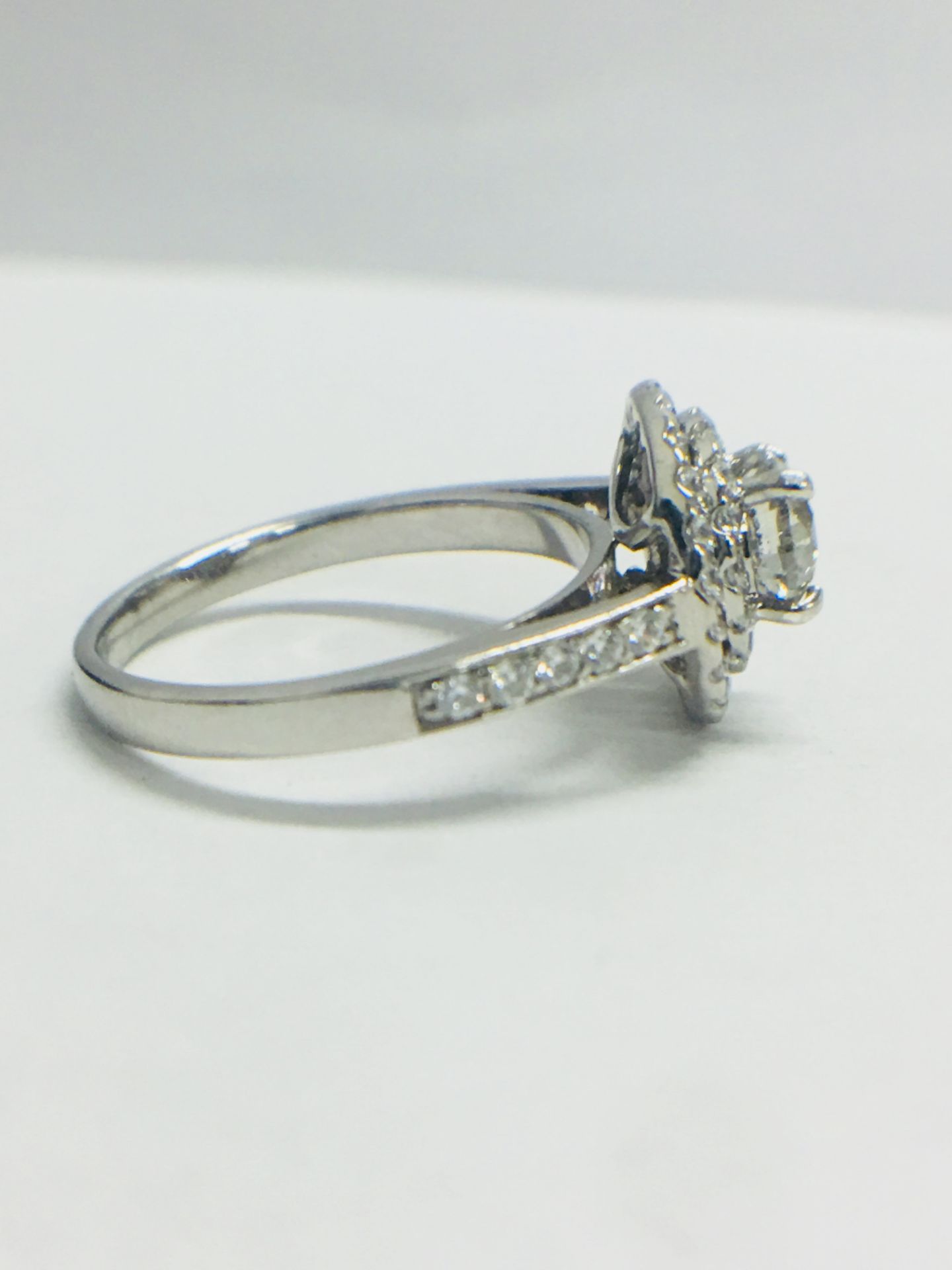 Platinum Double Halo Style Ring1.40Ct Total Diamond Weight, - Image 8 of 11