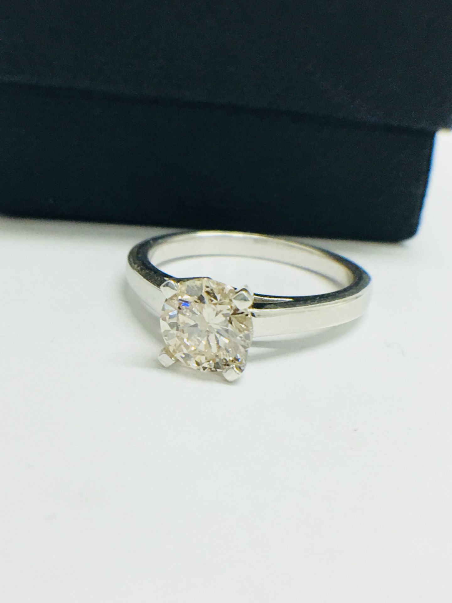 1.02 Ct Diamond Twist Solitaire Ring Set In Platinum. - Image 2 of 7