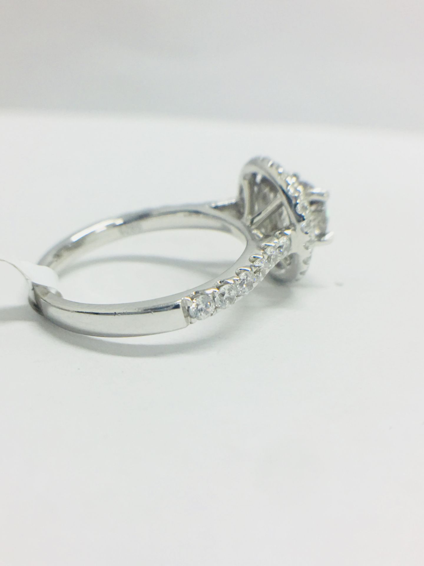 Platinum Double Halo Style Diamond Ring, - Image 7 of 12