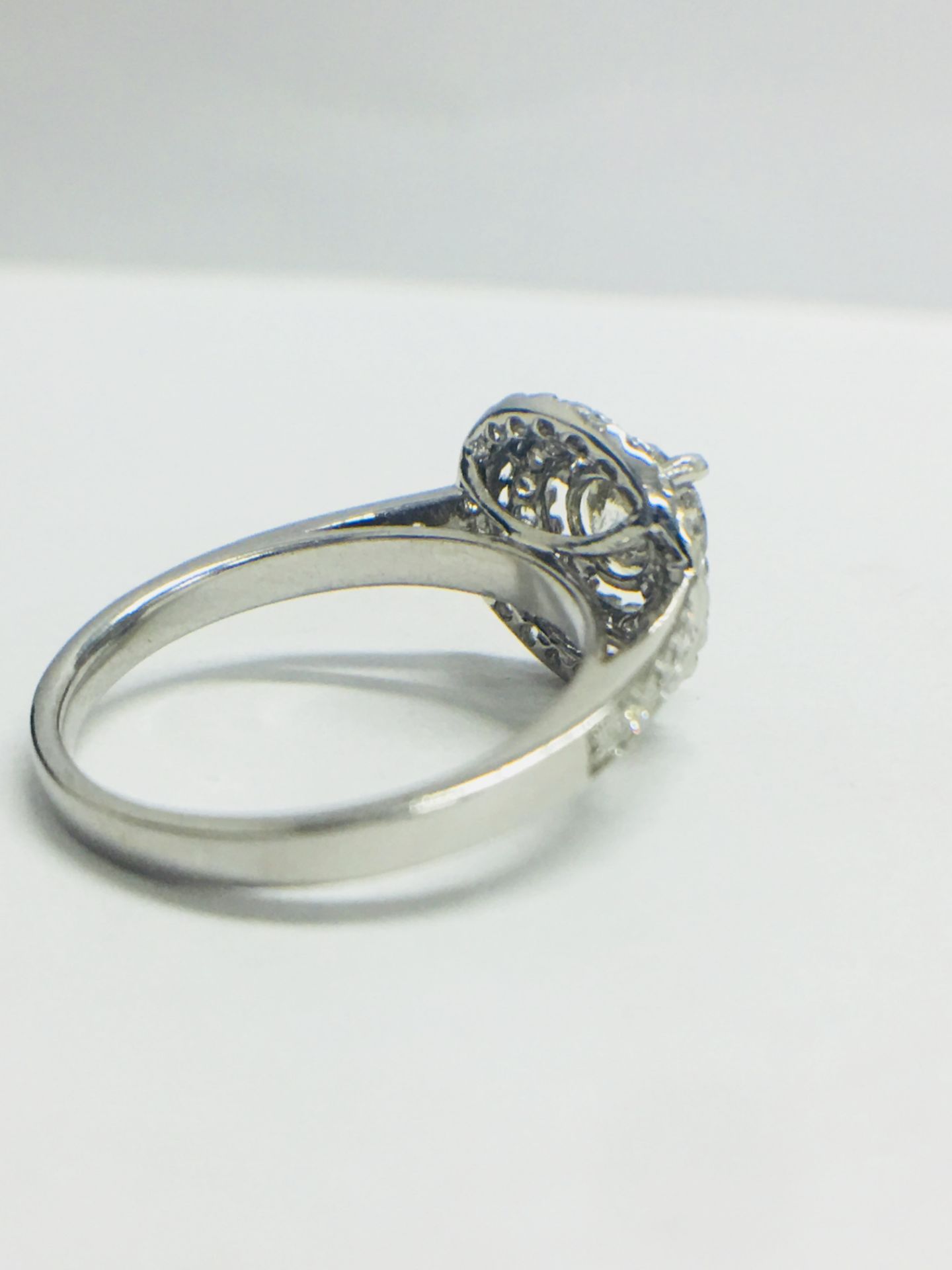 Platinum Double Halo Style Ring1.40Ct Total Diamond Weight, - Image 7 of 11