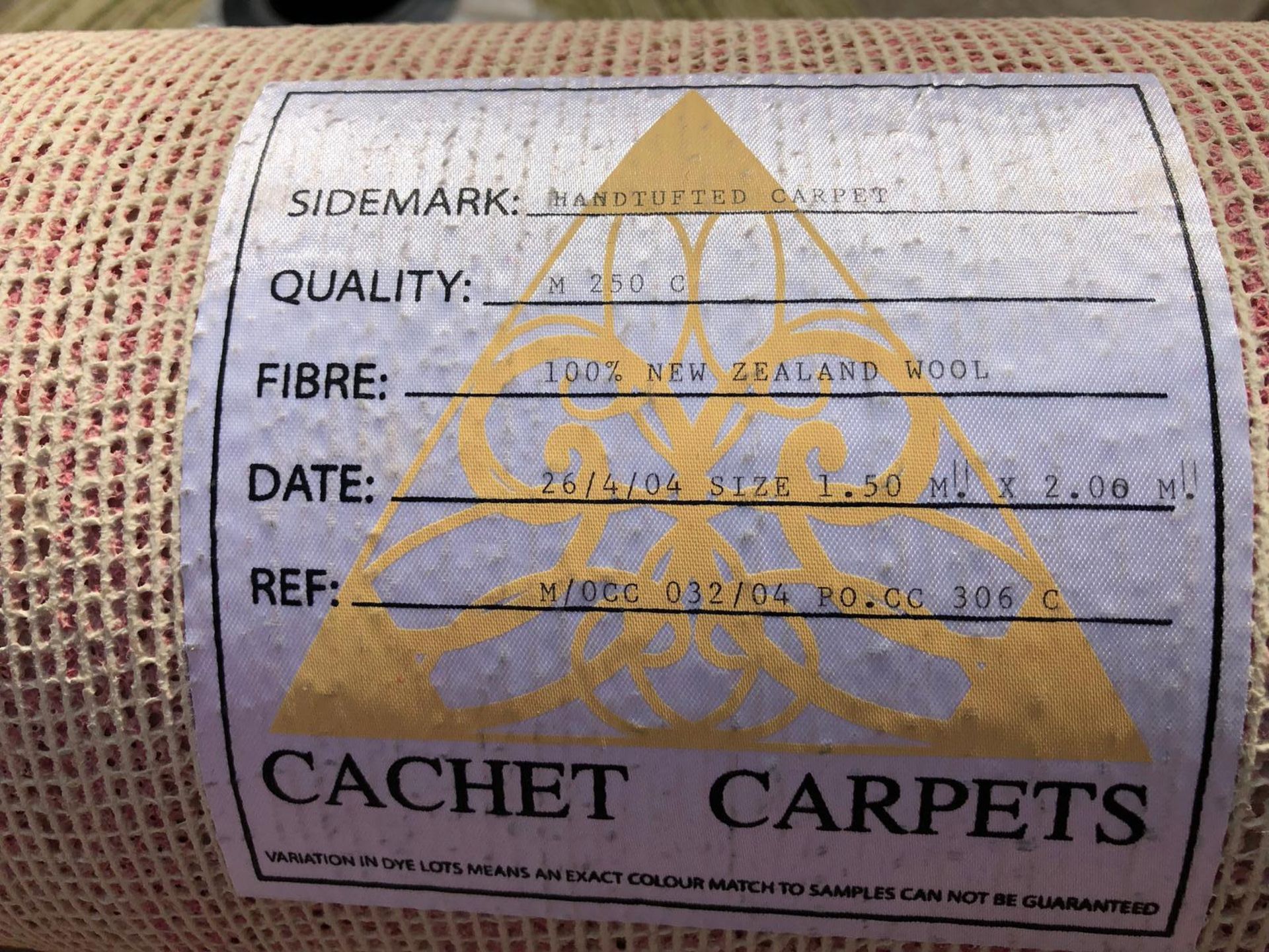 New Zealand Hand Tufted Red Carpet Wool 2.5M x 1.5M - Image 2 of 2