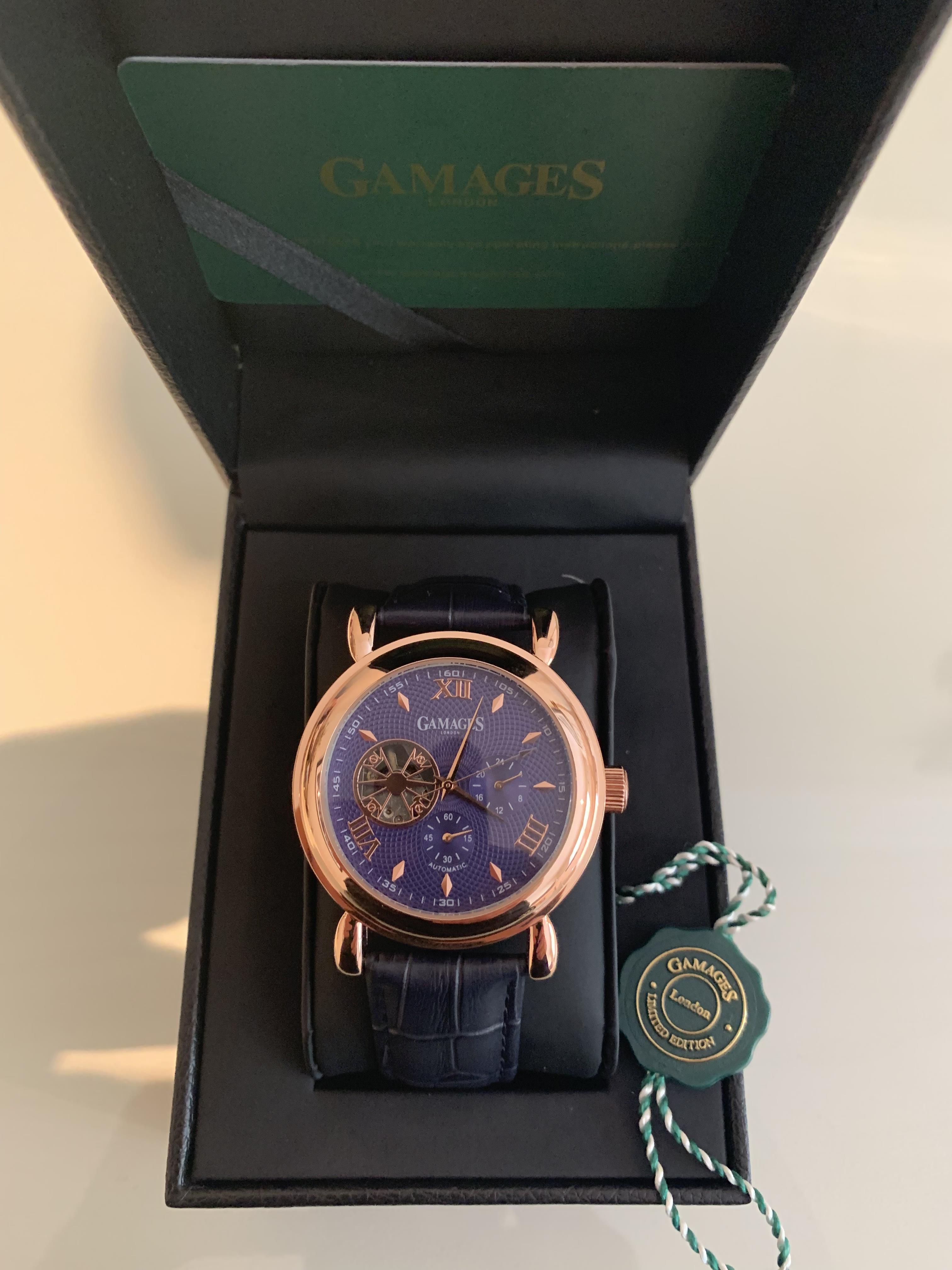 Limited Edition Hand Assembled GAMAGES Hour Timer Automatic Rose – 5 Year Warranty & Free Delivery