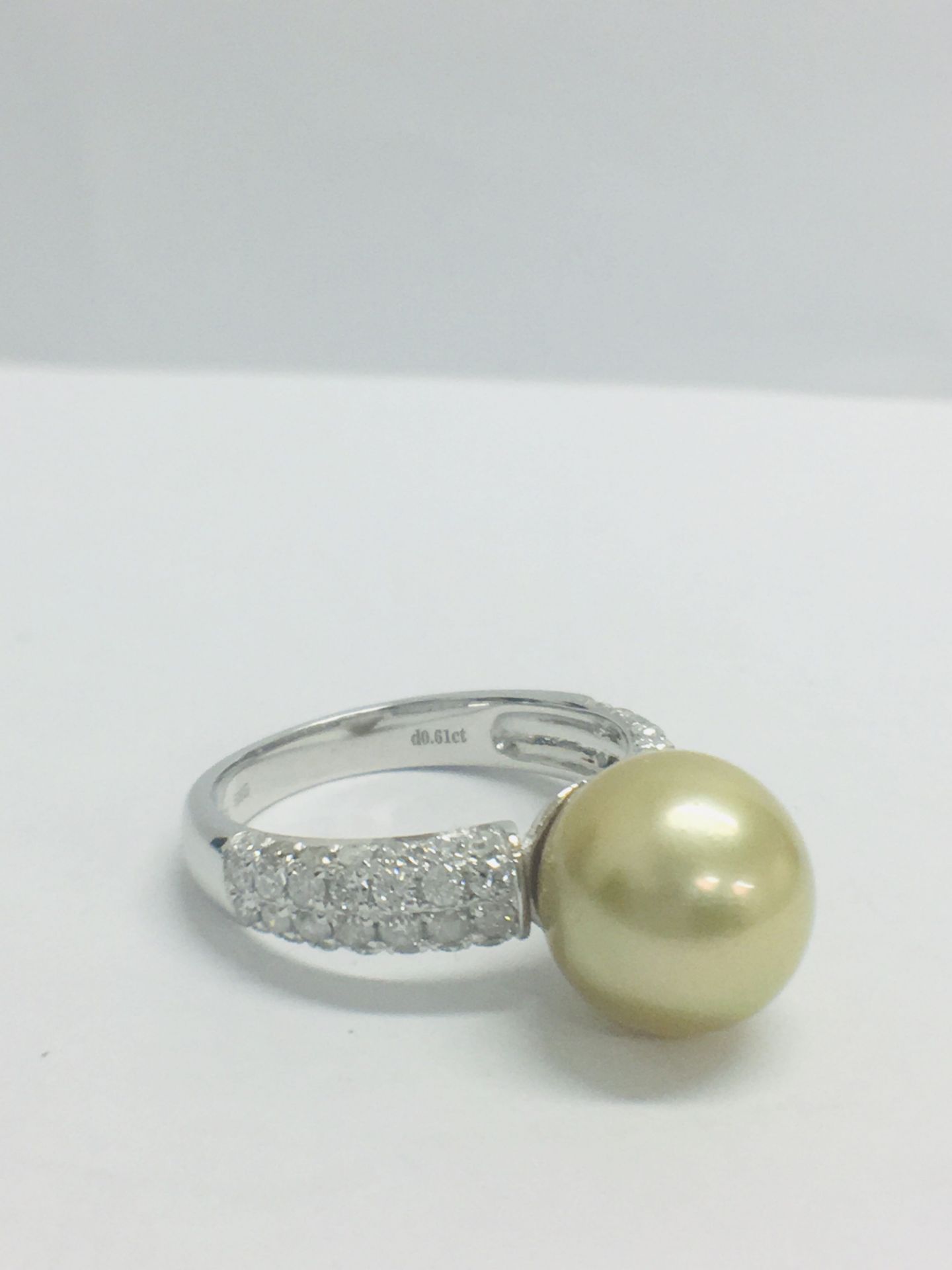 14ct White Gold Pearl & Diamond Ring - Image 7 of 8