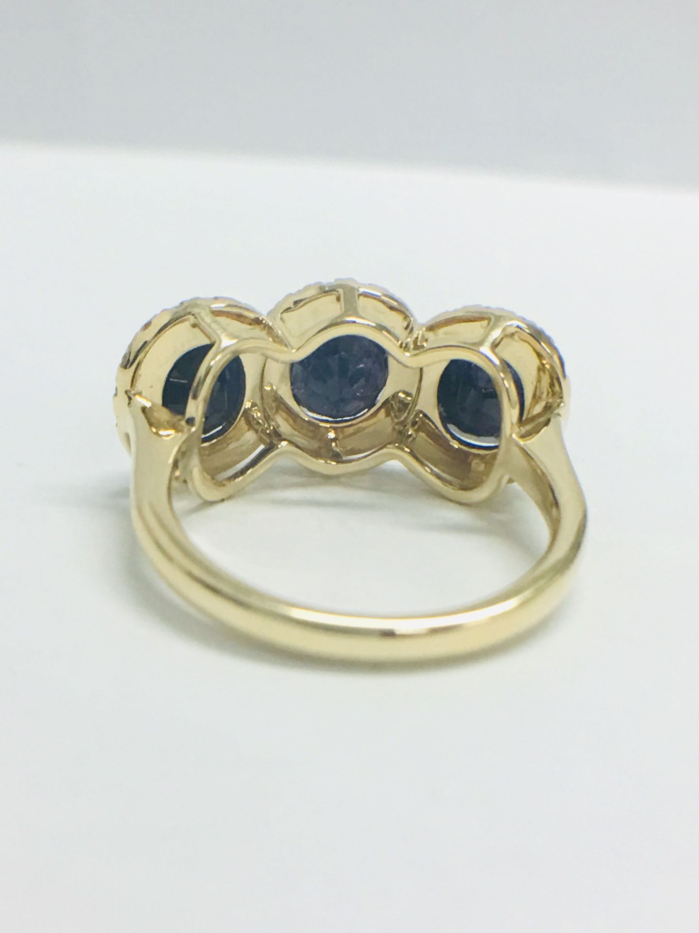 18ct Yellow Gold Sapphire & Diamond Ring - Image 7 of 9