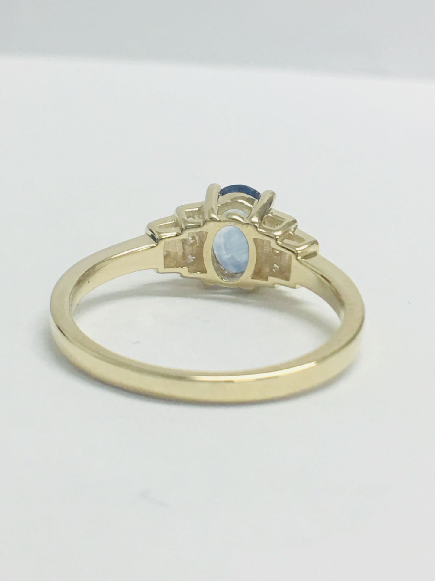 14ct Yellow Gold Sapphire & Diamond Ring - Image 6 of 8